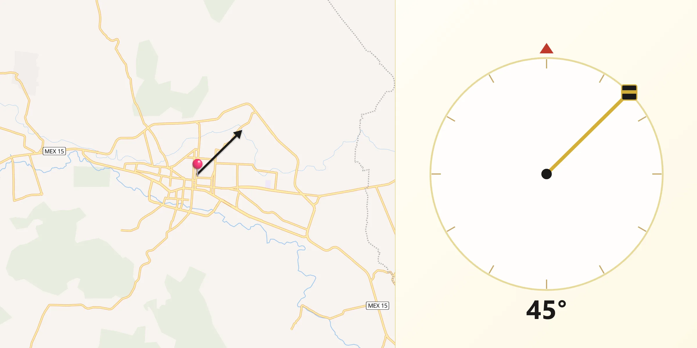 Dirección de la Qibla desde Ciudad Hidalgo