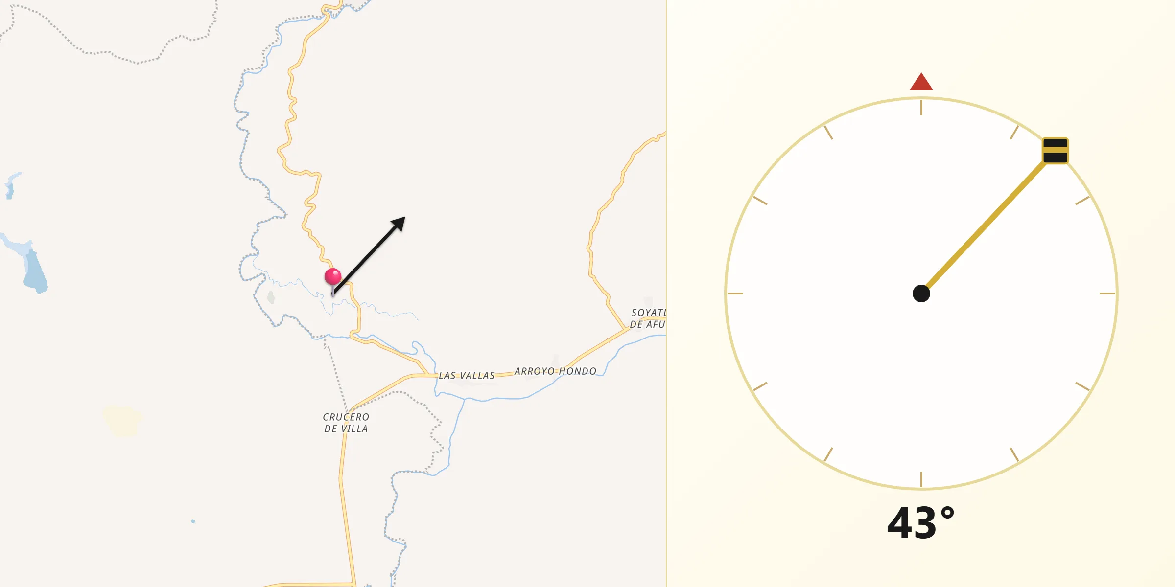 Dirección de la Qibla desde Vista Hermosa