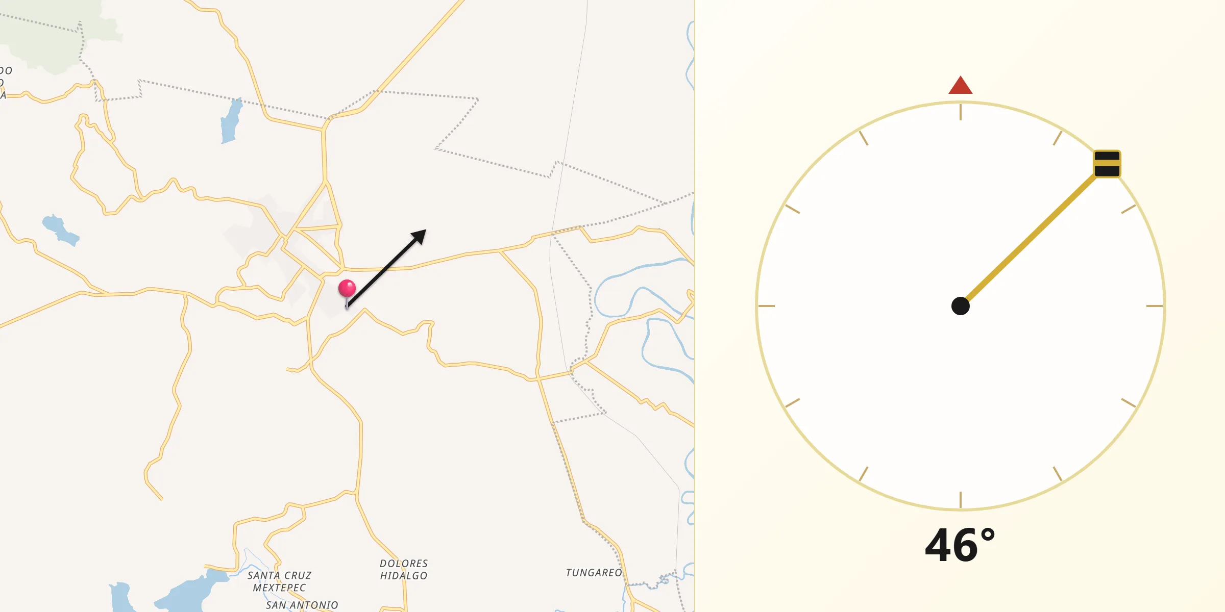 Dirección de la Qibla desde La Cabecera Concepción