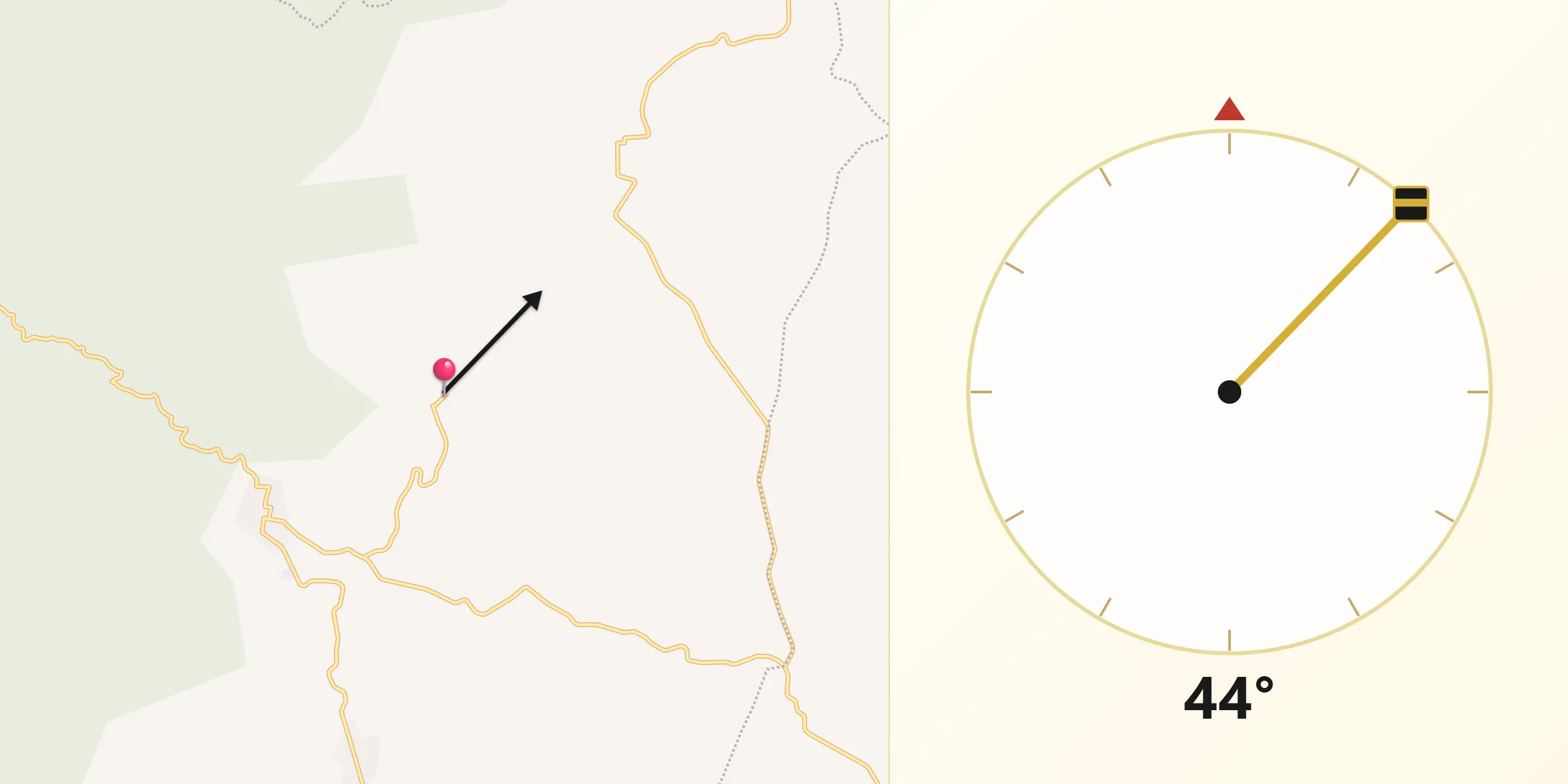 Dirección de la Qibla desde San Benito