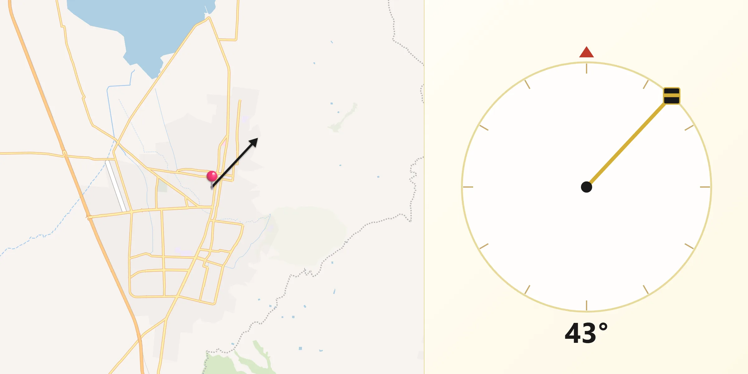 Dirección de la Qibla desde Ciudad Guzmán