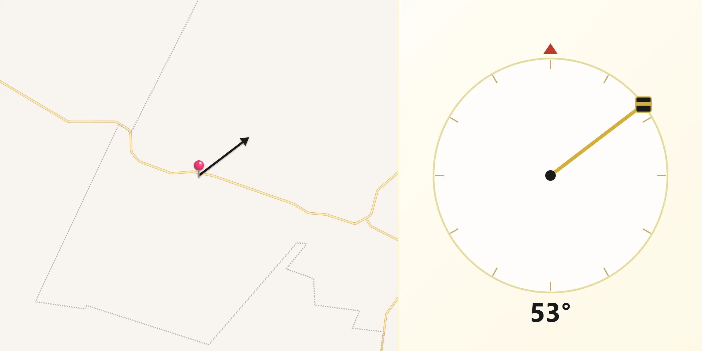 Dirección de la Qibla desde Suc-Tuc
