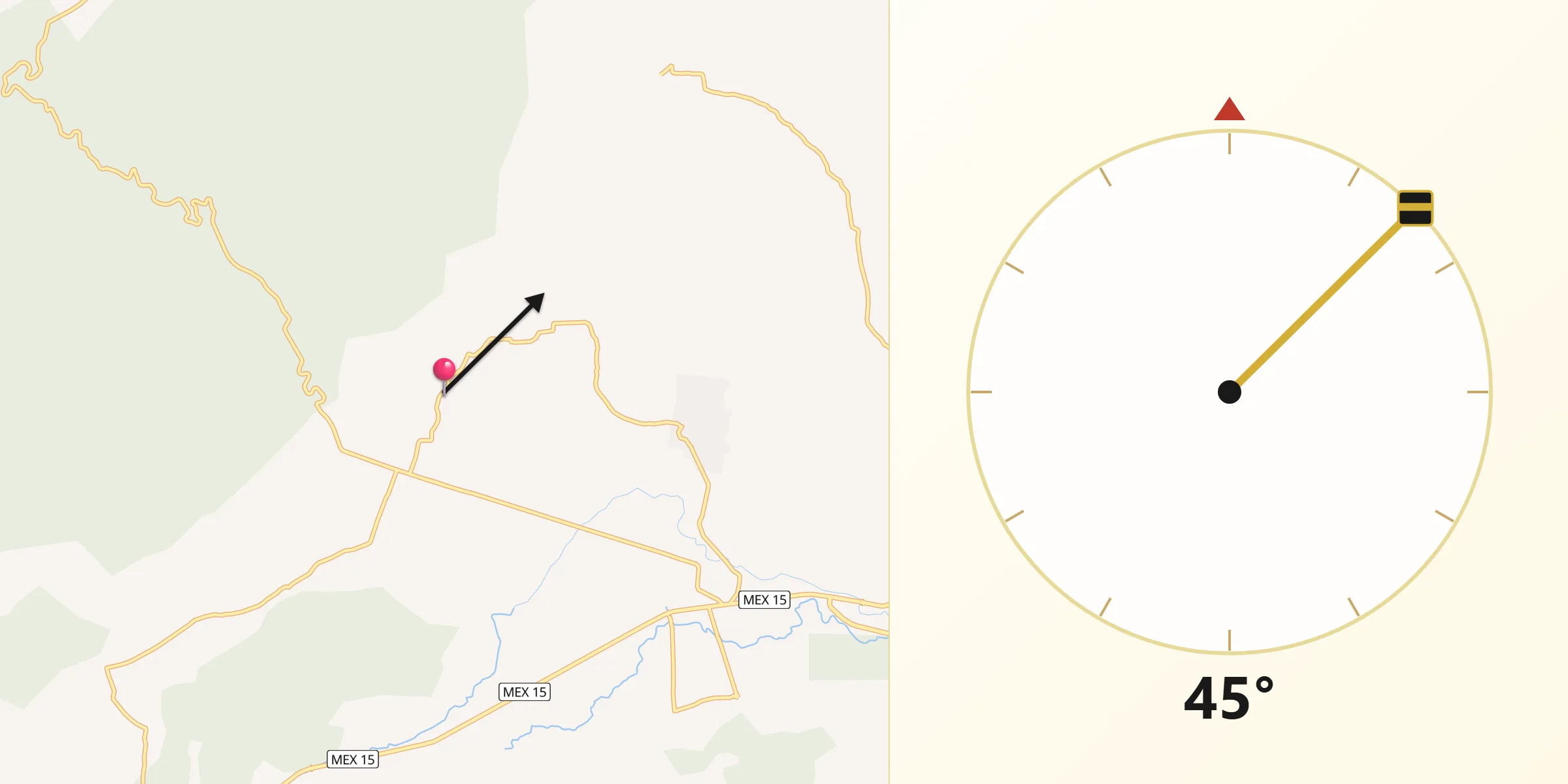 Dirección de la Qibla desde San Isidro Alta Huerta