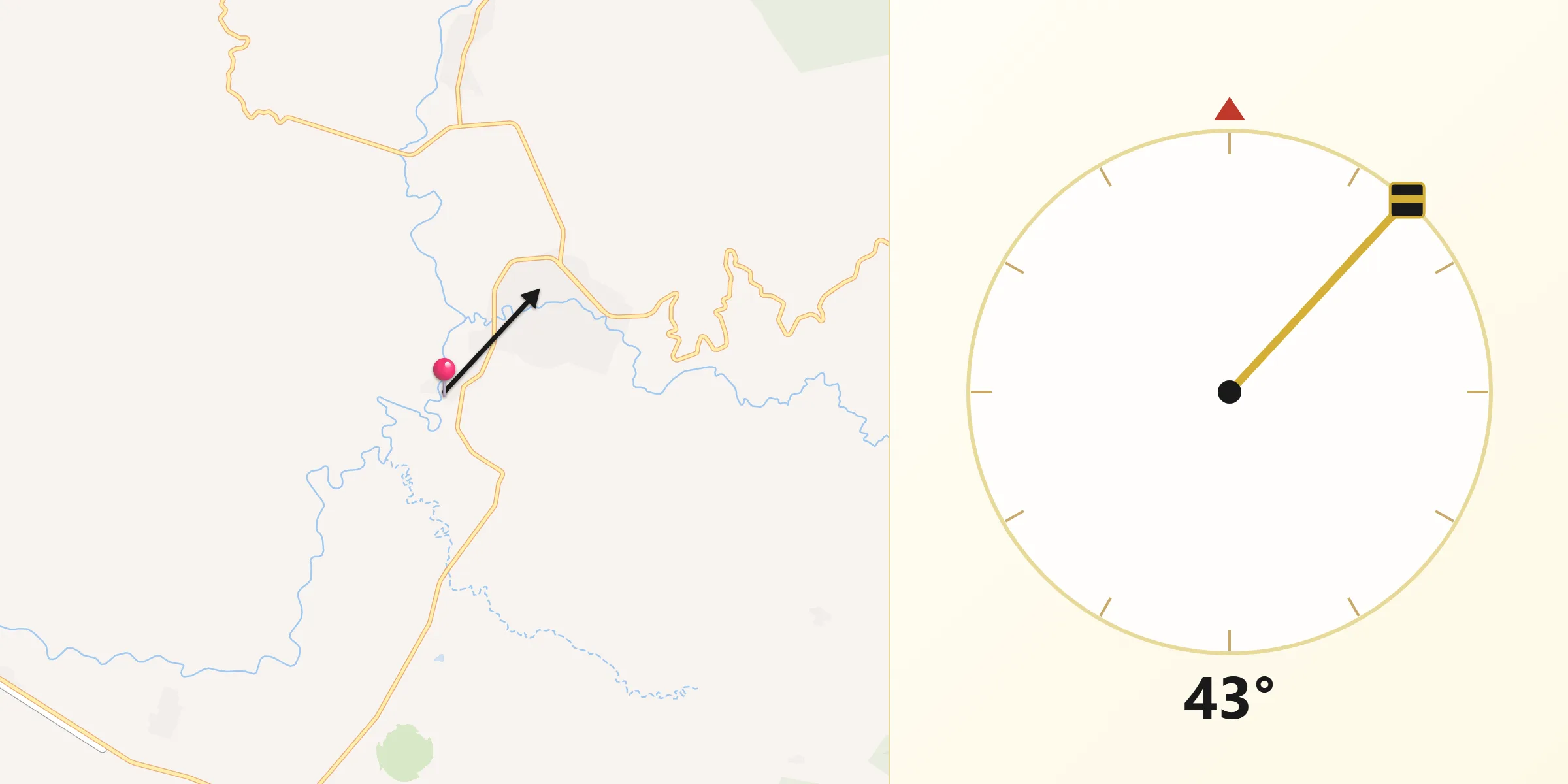 Dirección de la Qibla desde La Guadalupe