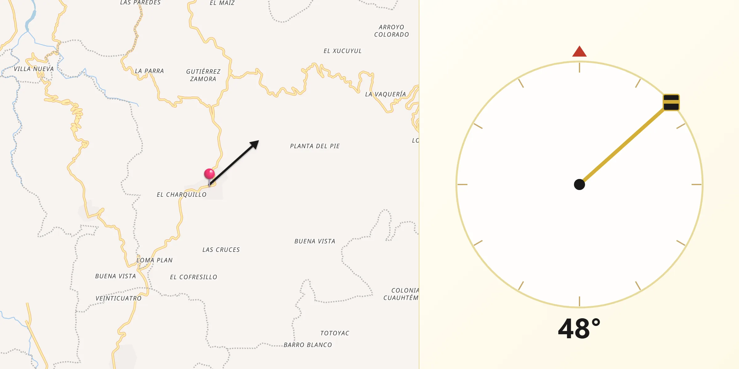 Dirección de la Qibla desde Chiconquiaco