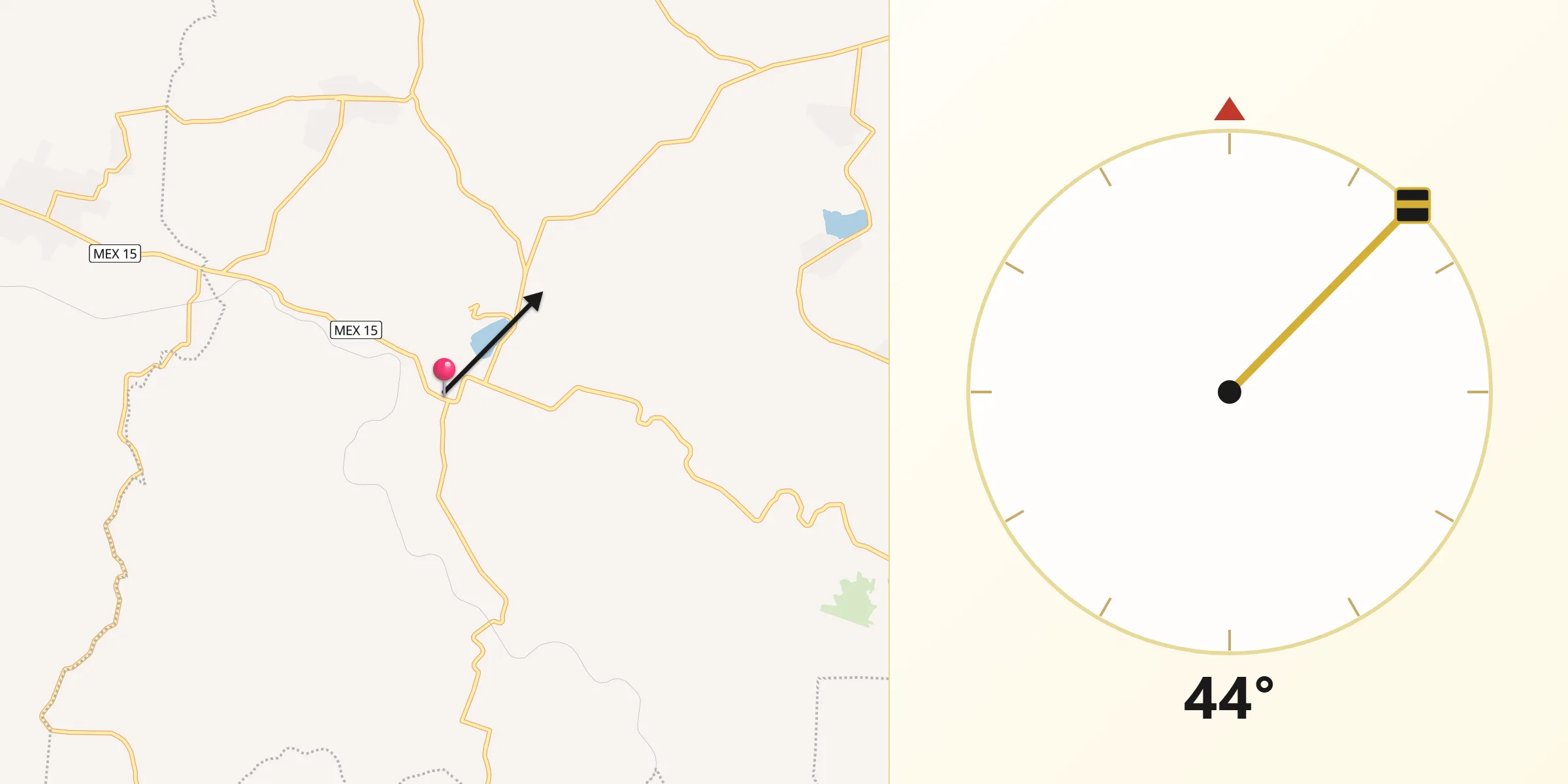 Dirección de la Qibla desde Comanjá
