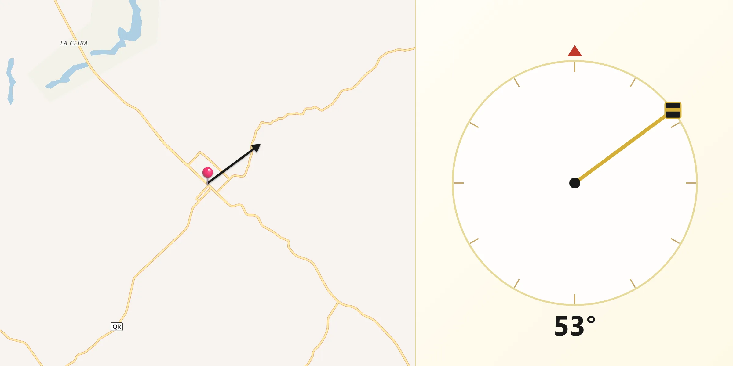Dirección de la Qibla desde José María Morelos