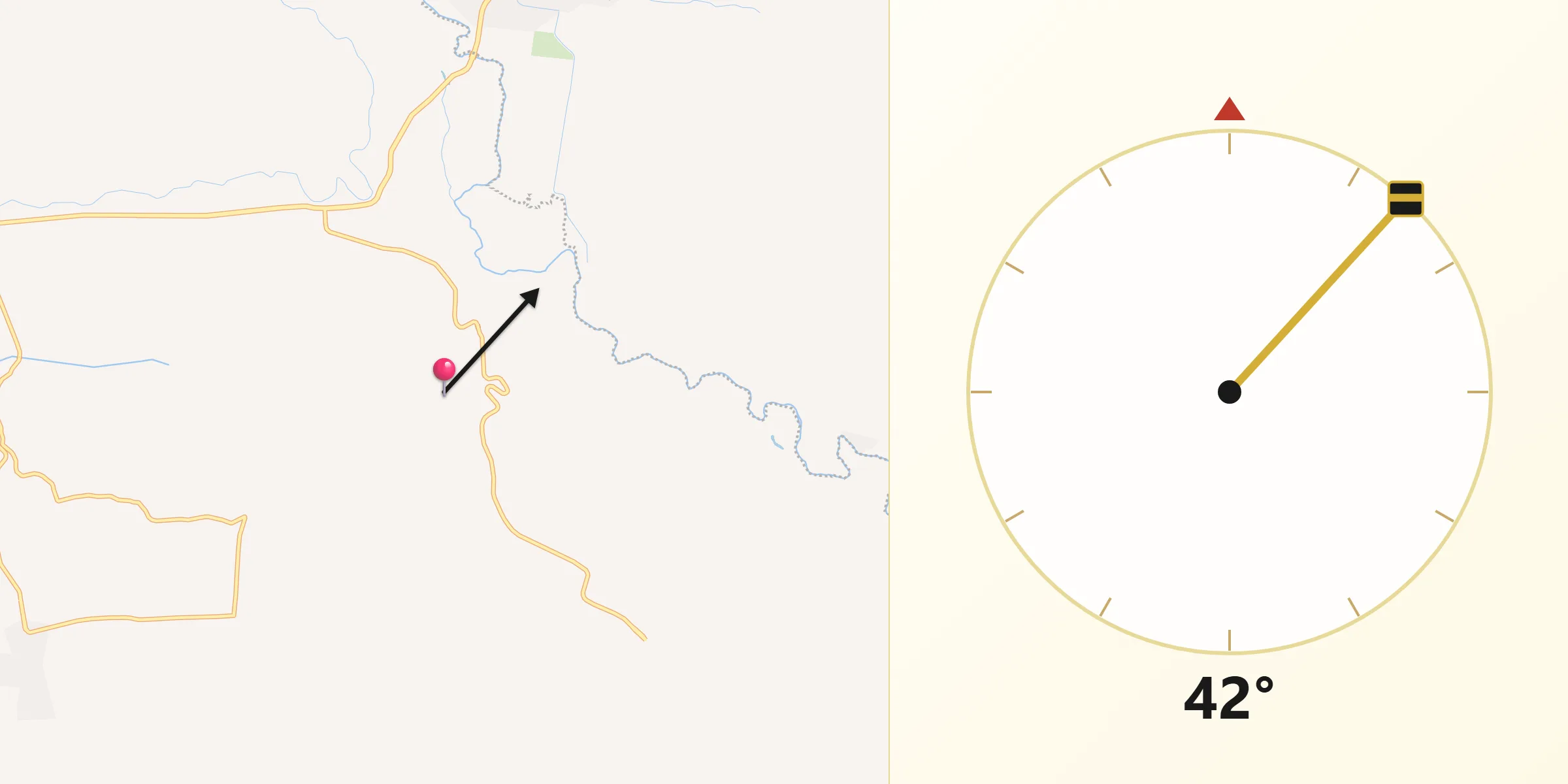 Dirección de la Qibla desde La Aldaba