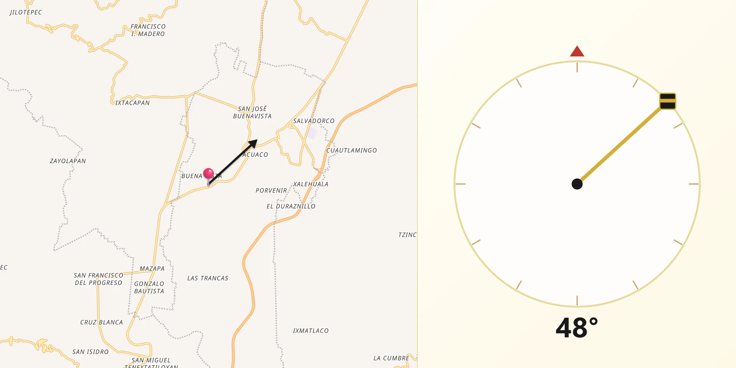 Dirección de la Qibla desde Morelos
