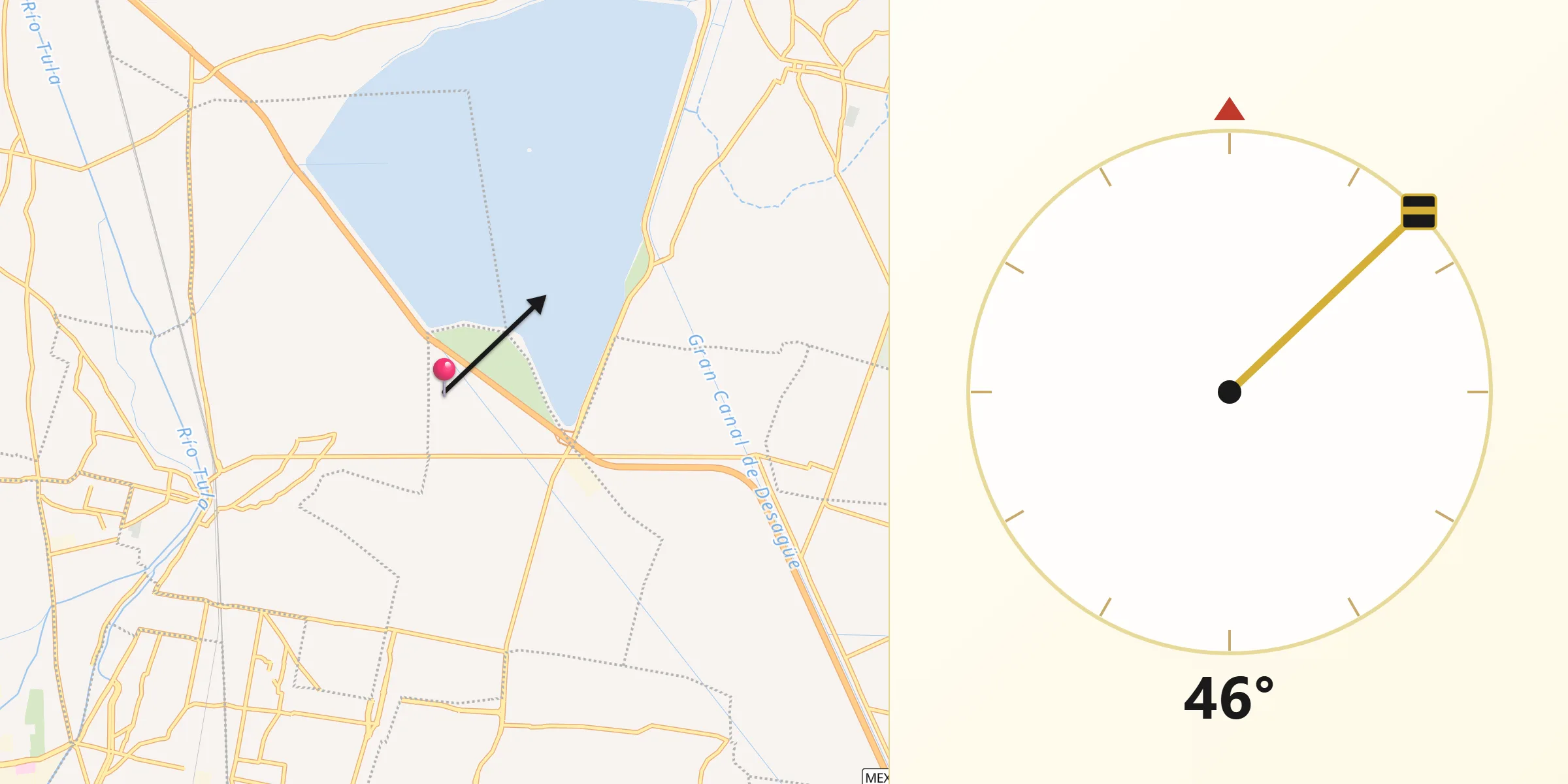 Dirección de la Qibla desde La Providencia