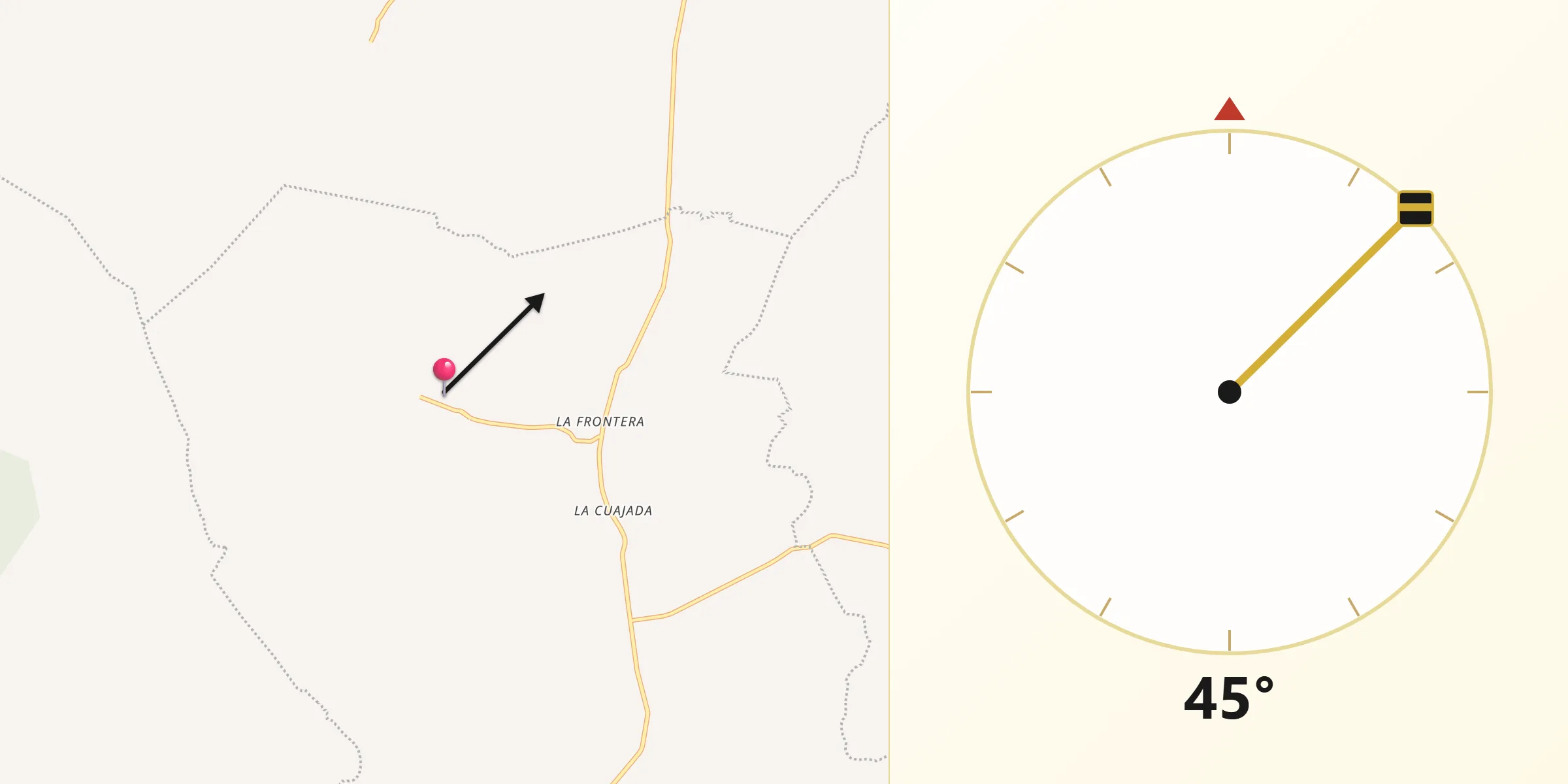 Dirección de la Qibla desde Tzintzingareo