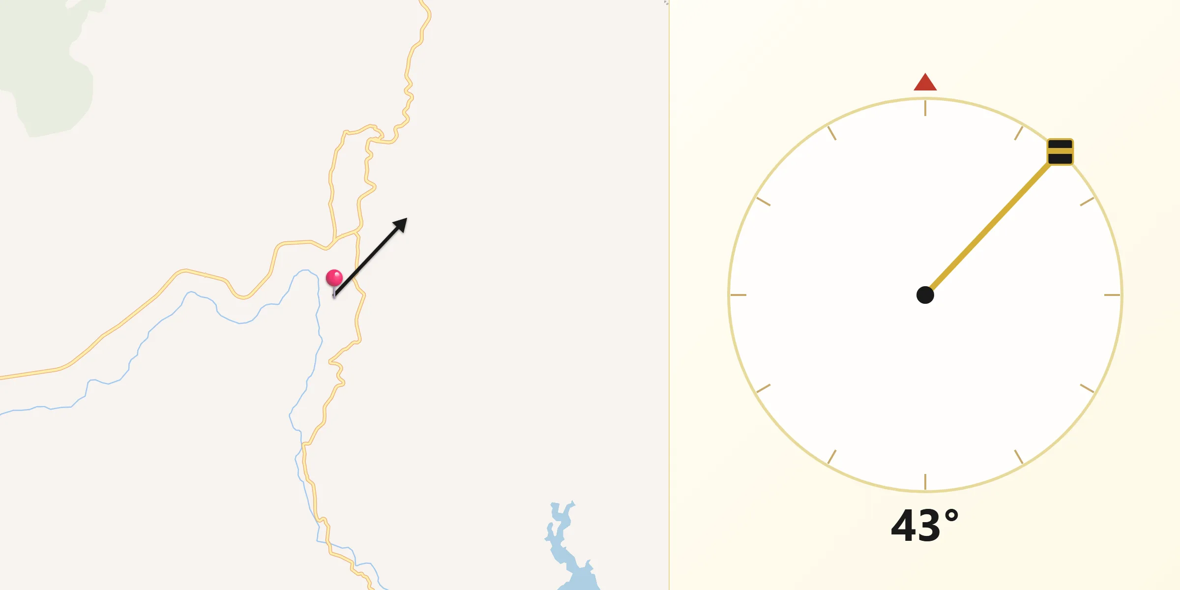 Dirección de la Qibla desde La Garita Jalisco