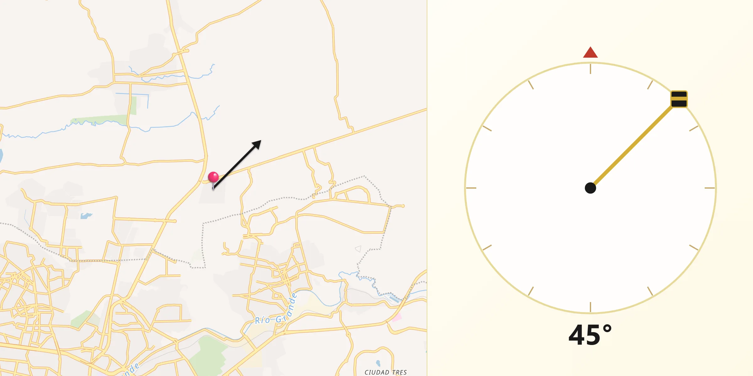 Dirección de la Qibla desde Conjunto Habitacional el Trébol