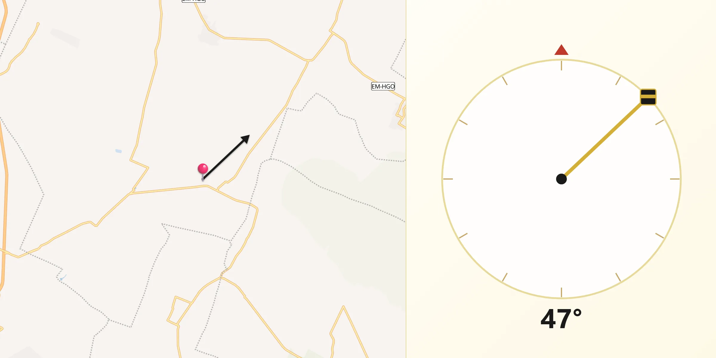 Dirección de la Qibla desde San Luis Tecuhautitlán