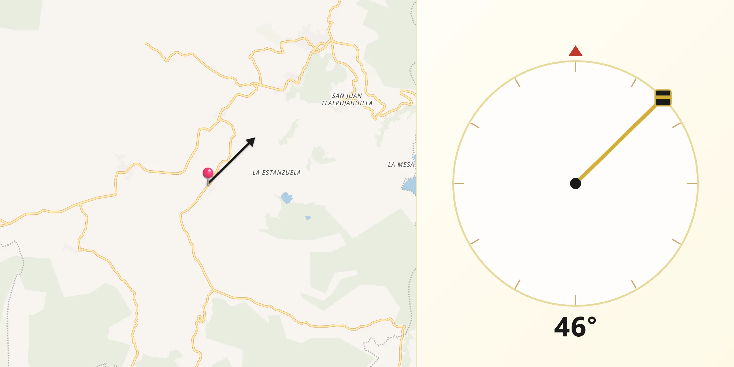 Dirección de la Qibla desde San Isidro