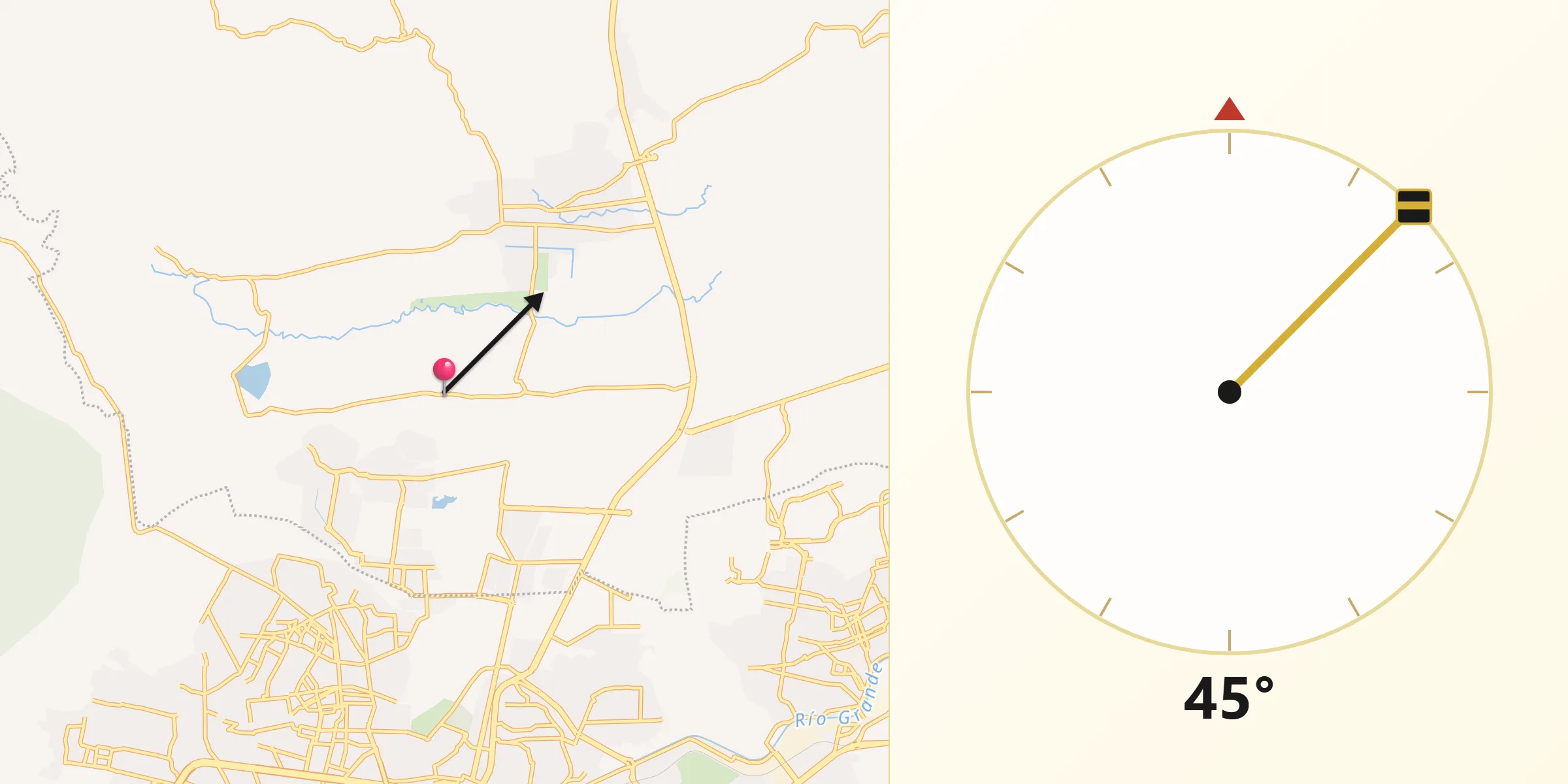Dirección de la Qibla desde Peña del Panal