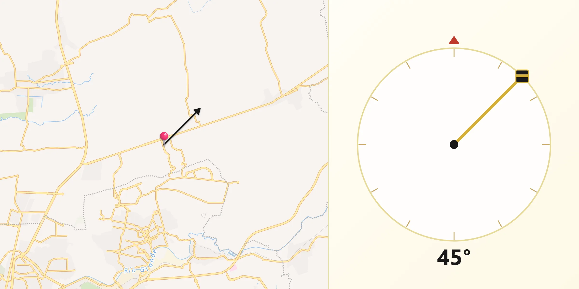 Dirección de la Qibla desde Campestre Tarímbaro