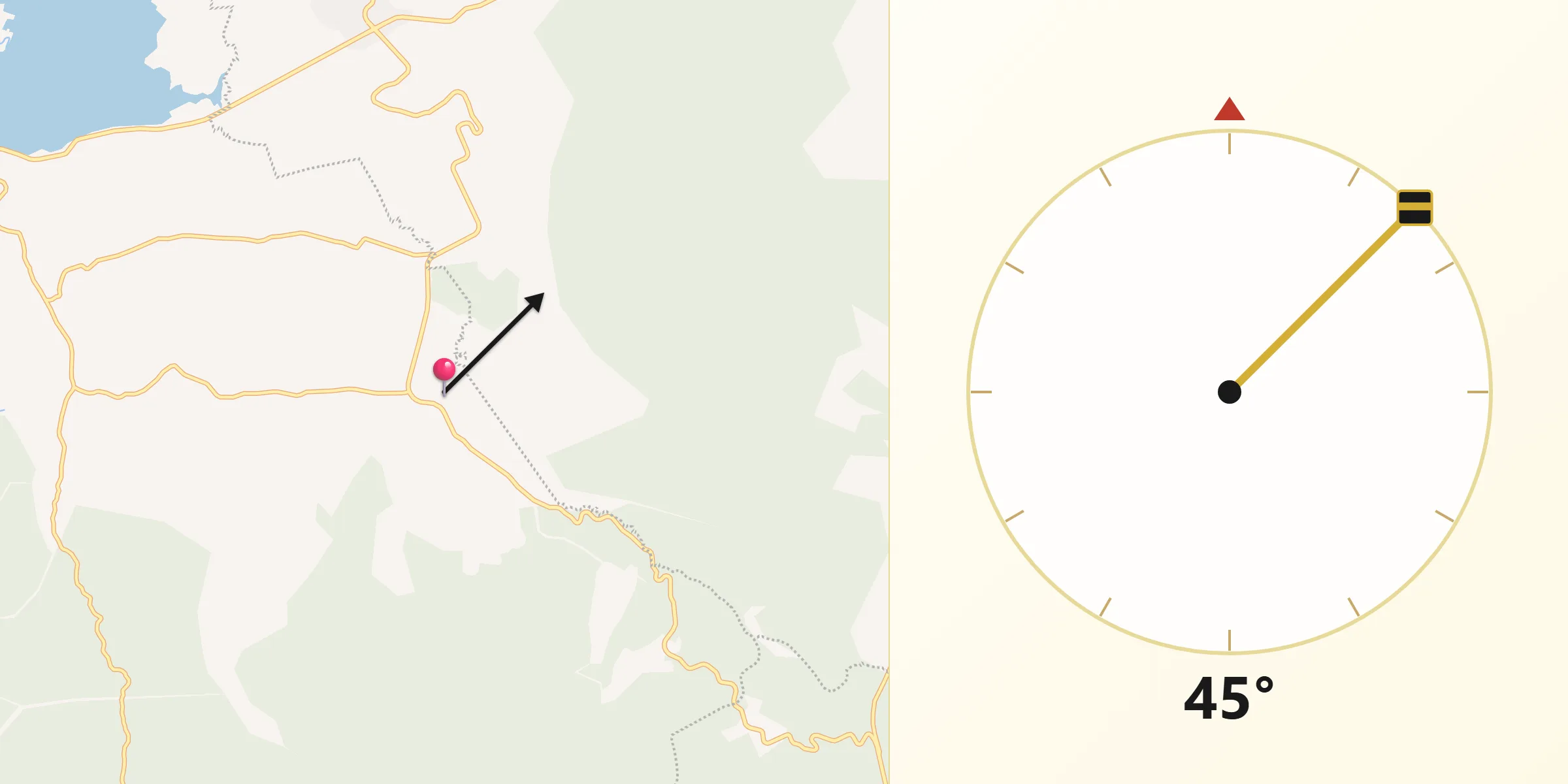 Dirección de la Qibla desde Pueblo Viejo