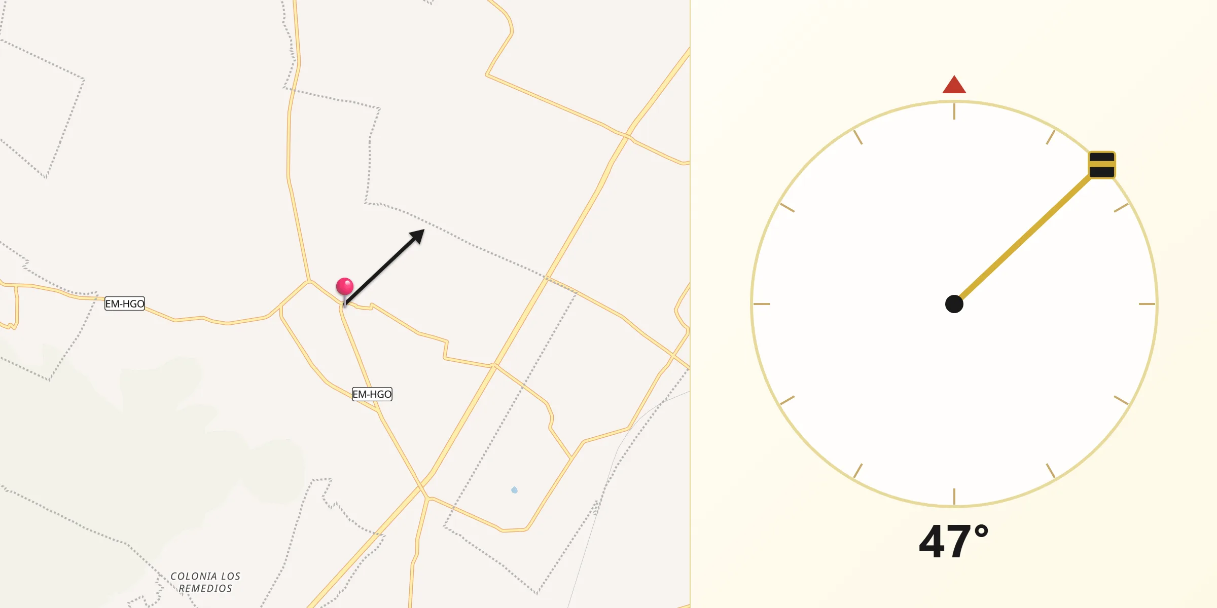 Dirección de la Qibla desde Santo Domingo Aztacameca