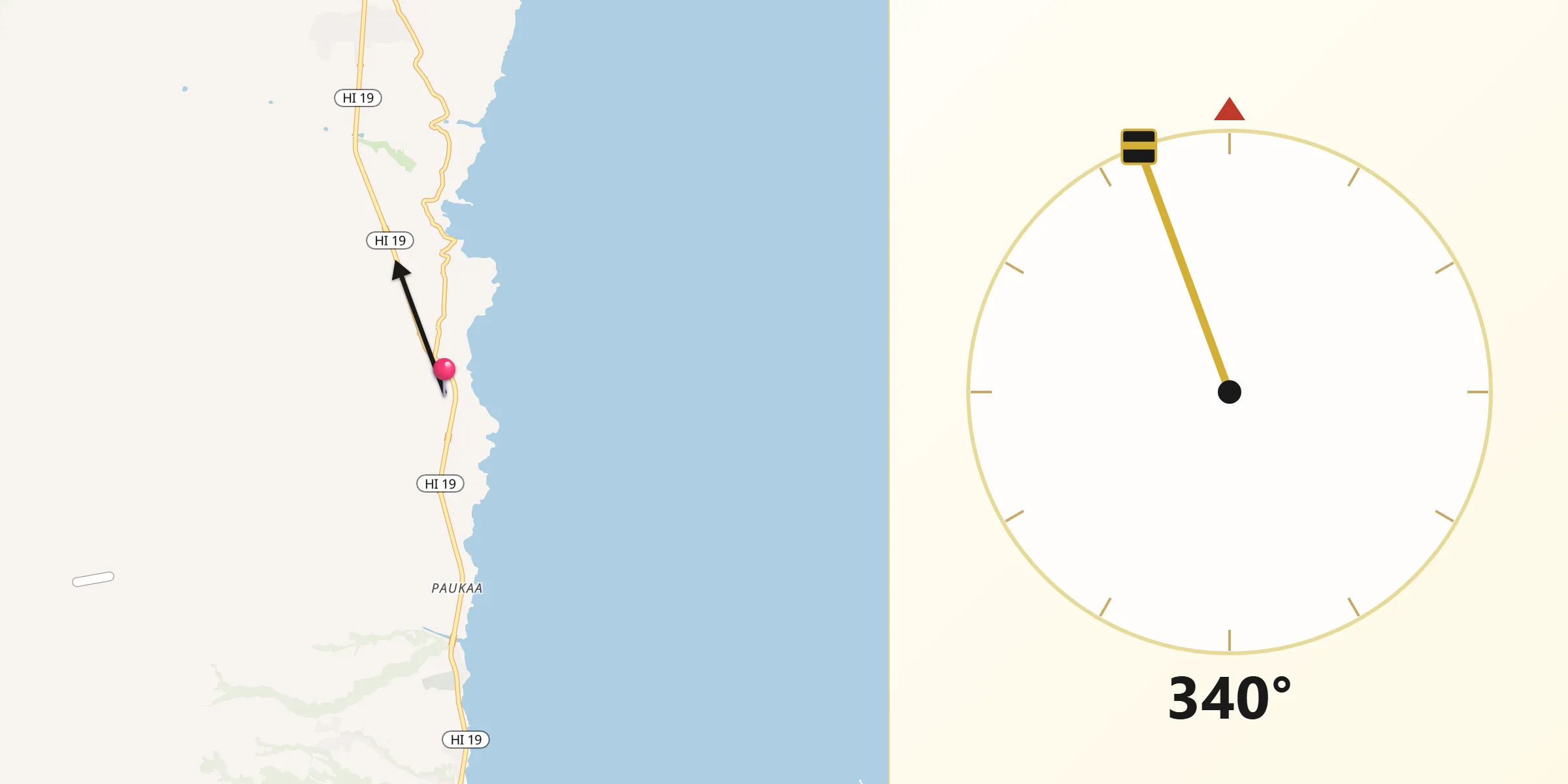 Qibla Direction from Pāpa‘ikou