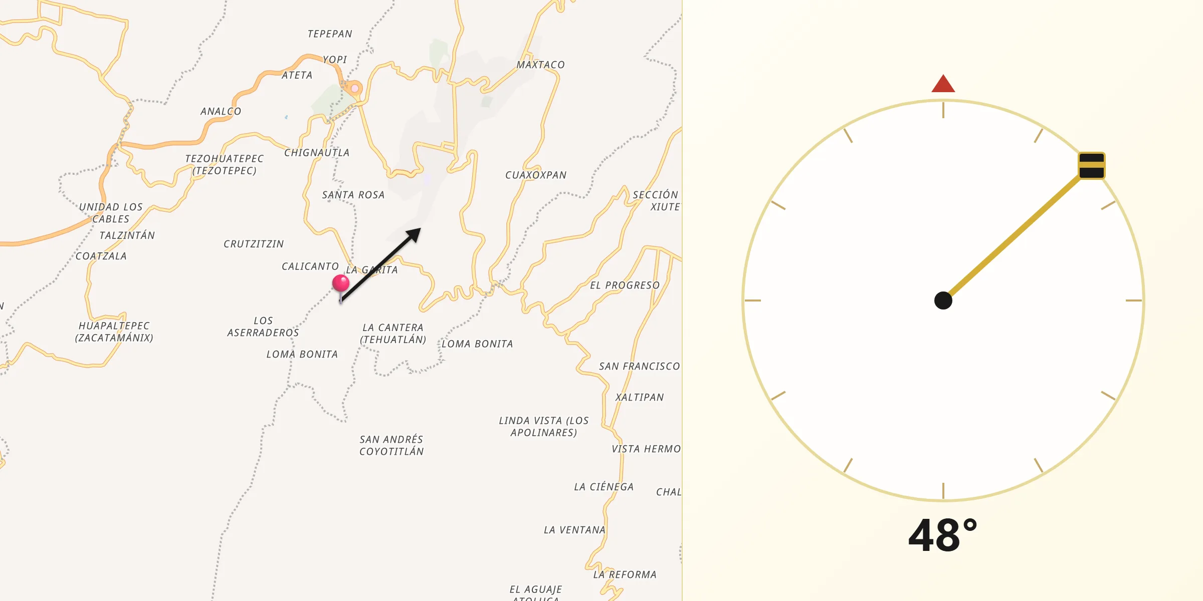 Dirección de la Qibla desde Sección 23