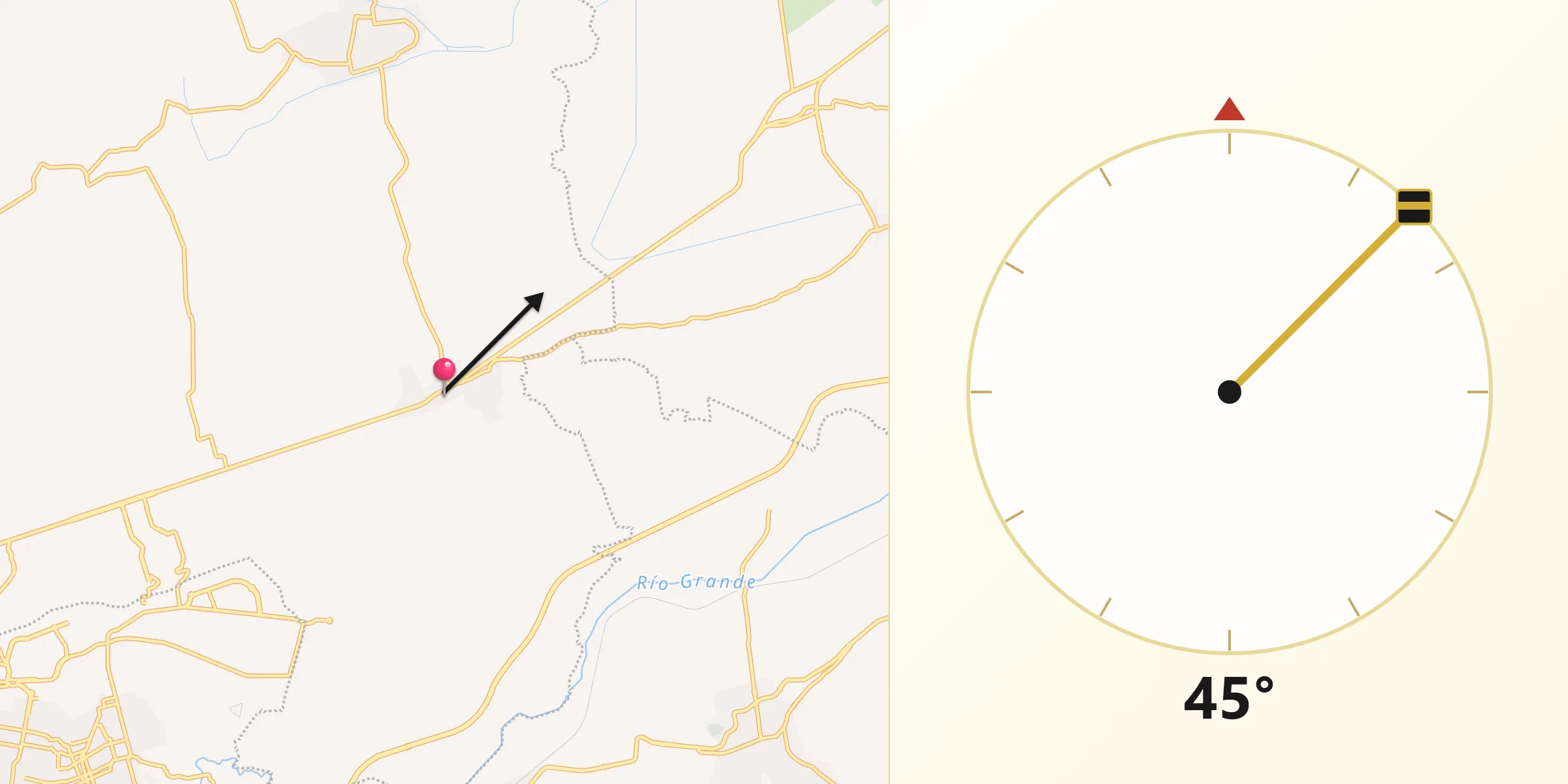 Dirección de la Qibla desde Uruétaro