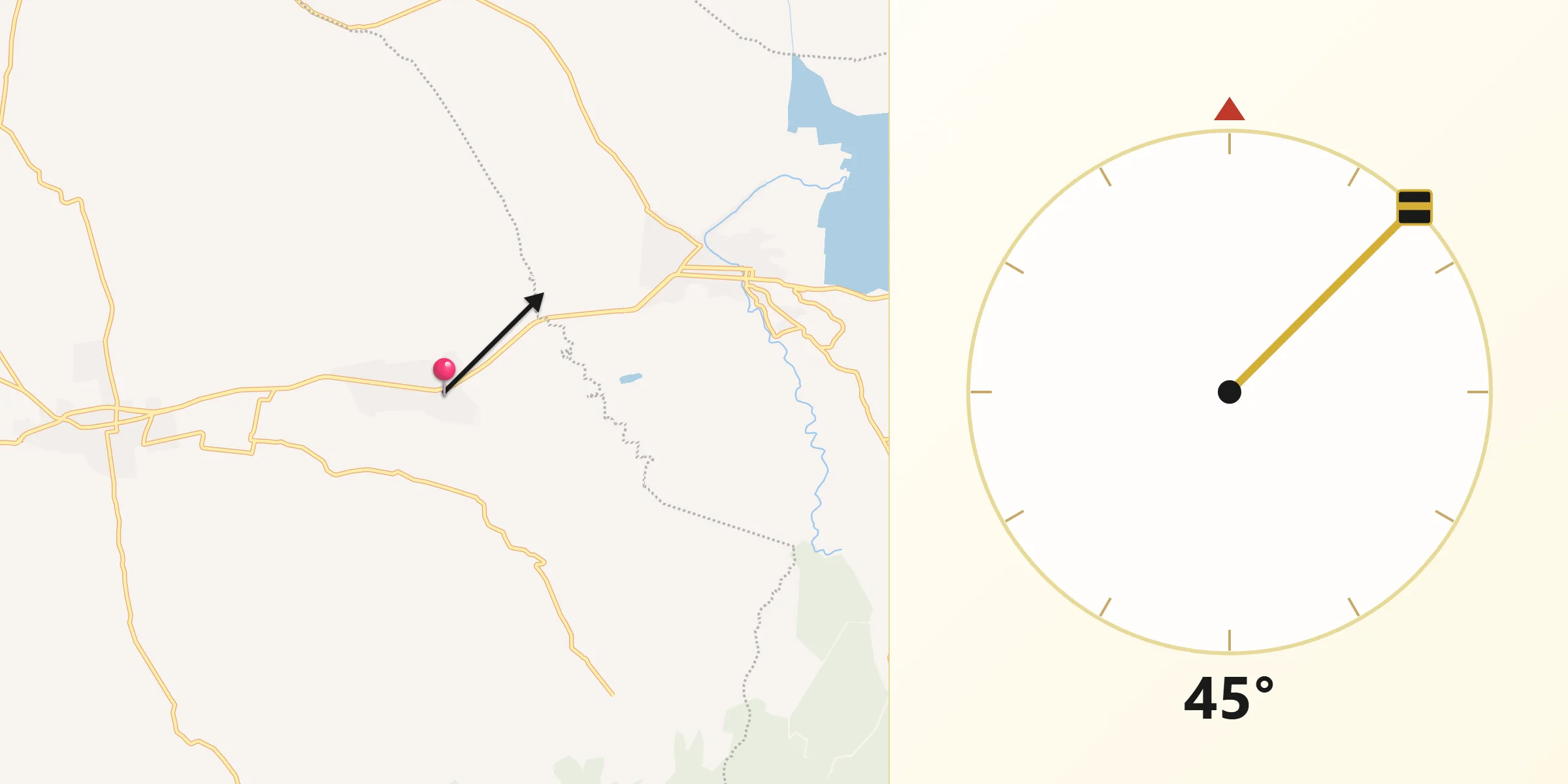 Dirección de la Qibla desde San Lucas Pío
