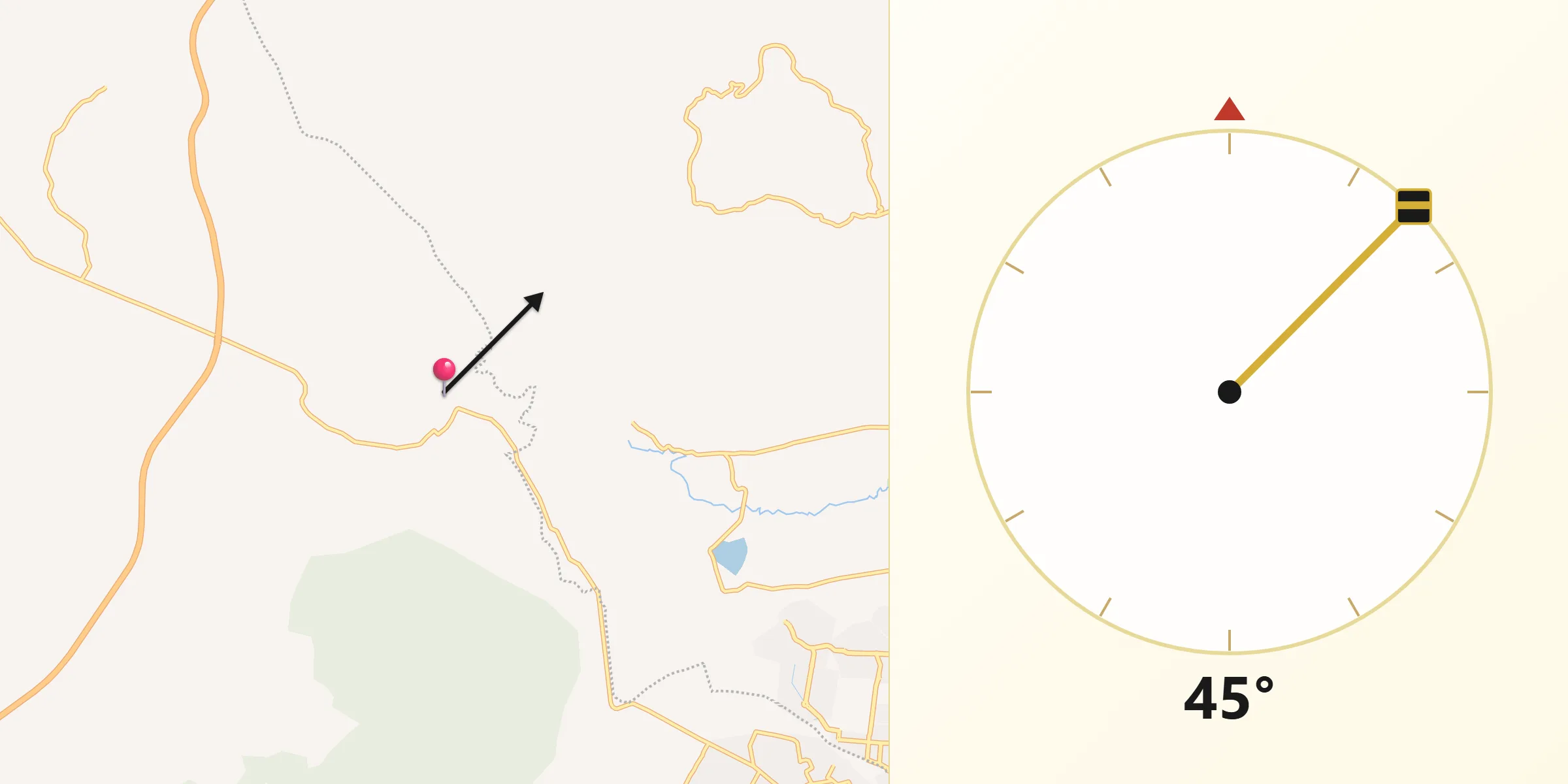 Dirección de la Qibla desde Chiquimitío