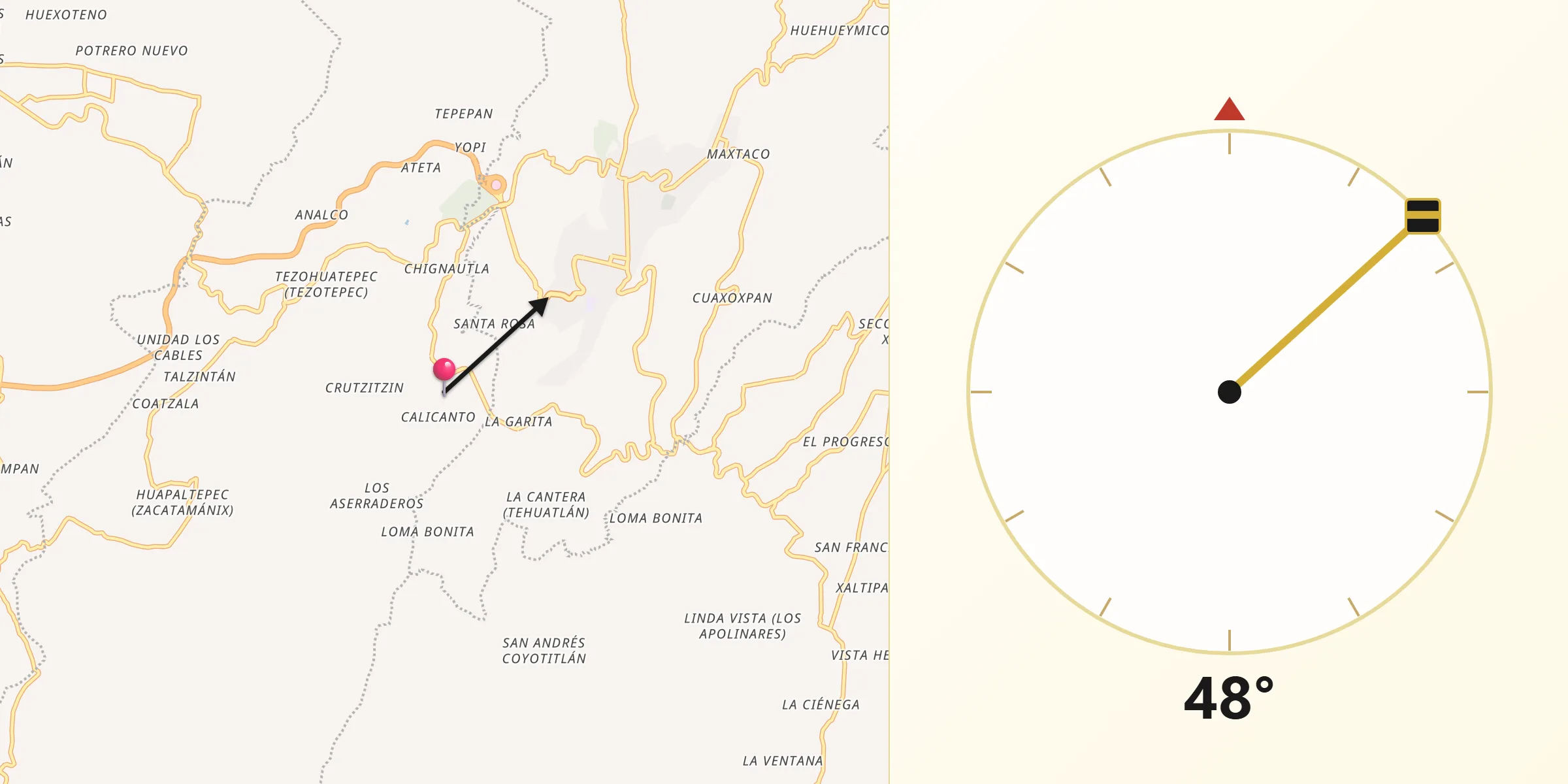 Dirección de la Qibla desde San Isidro