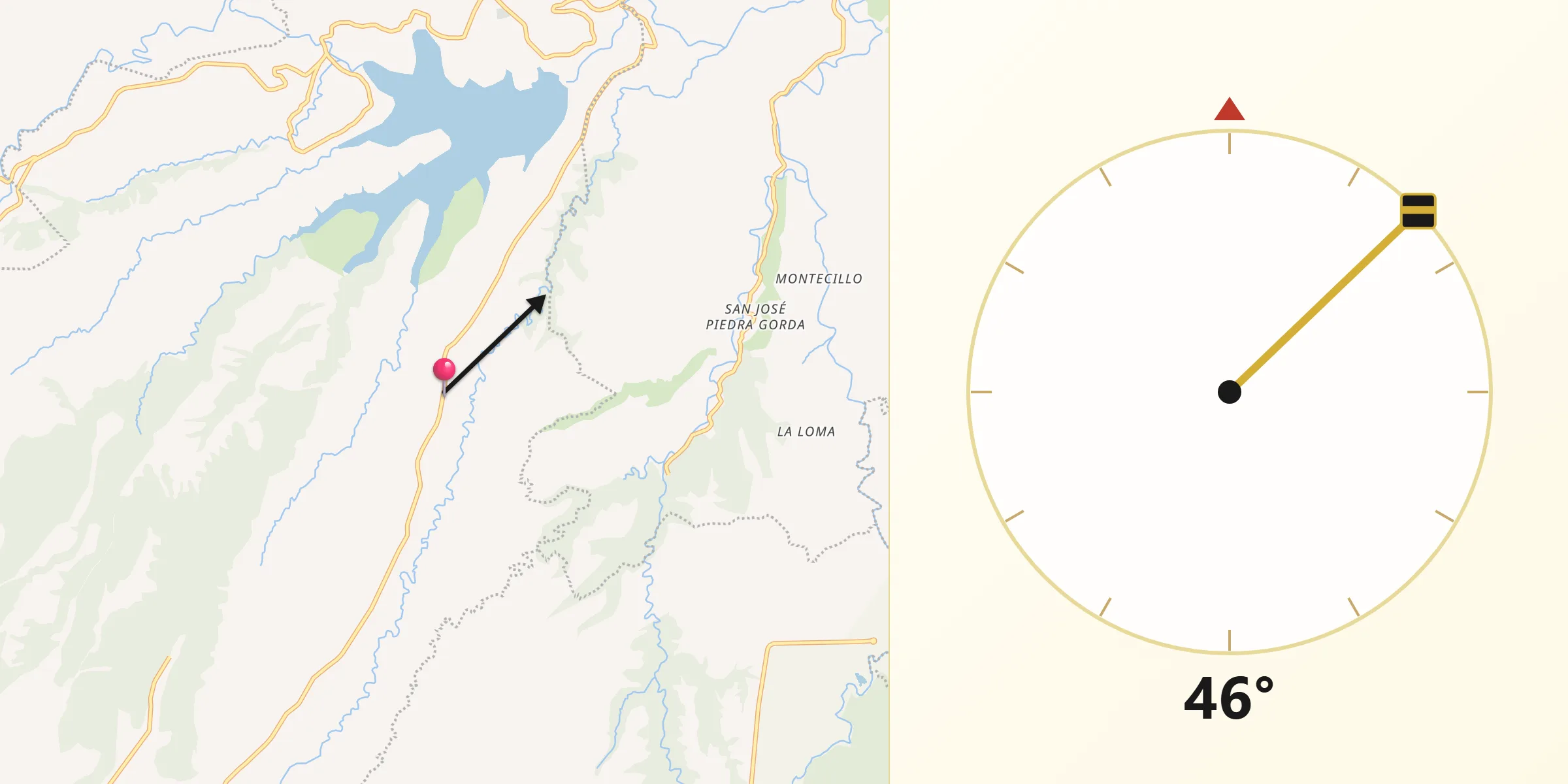 Dirección de la Qibla desde San Luis Anáhuac (Toriles)