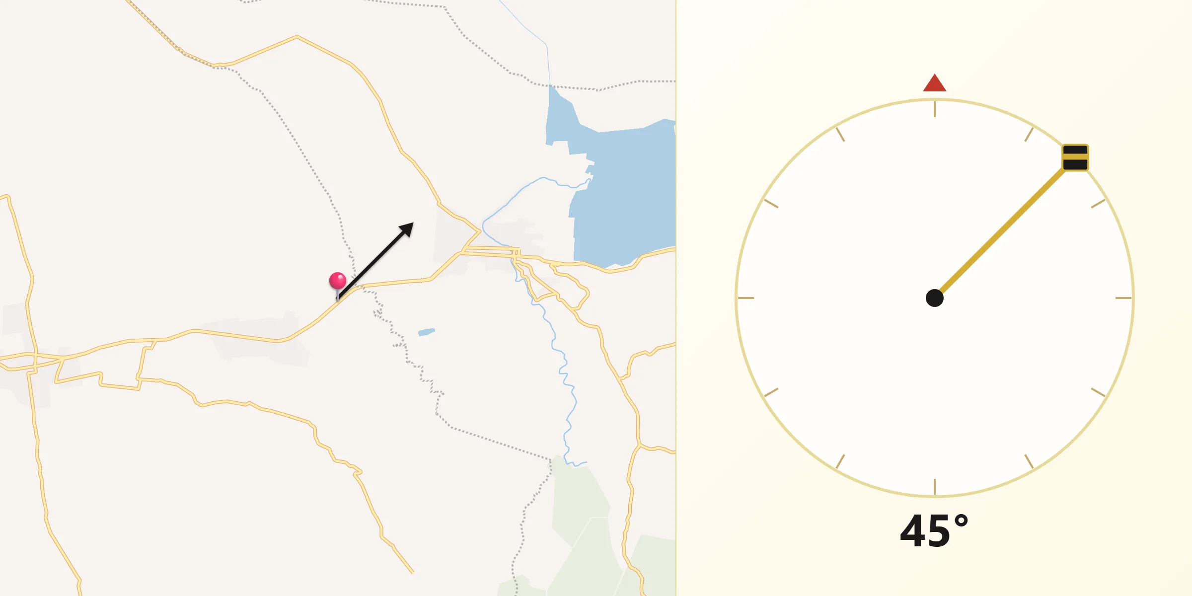 Dirección de la Qibla desde Colonia de Guadalupe