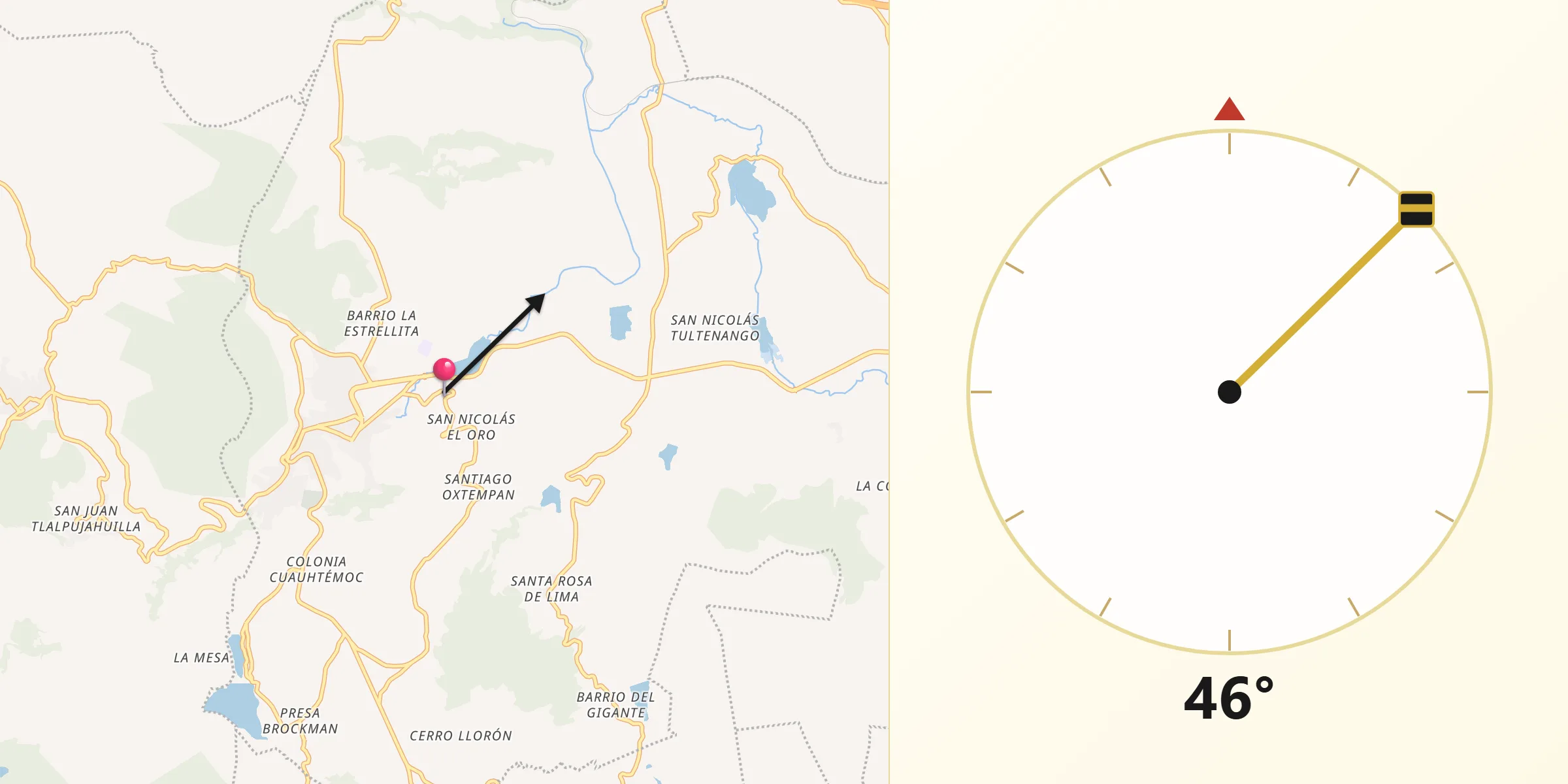 Dirección de la Qibla desde San Nicolás el Oro