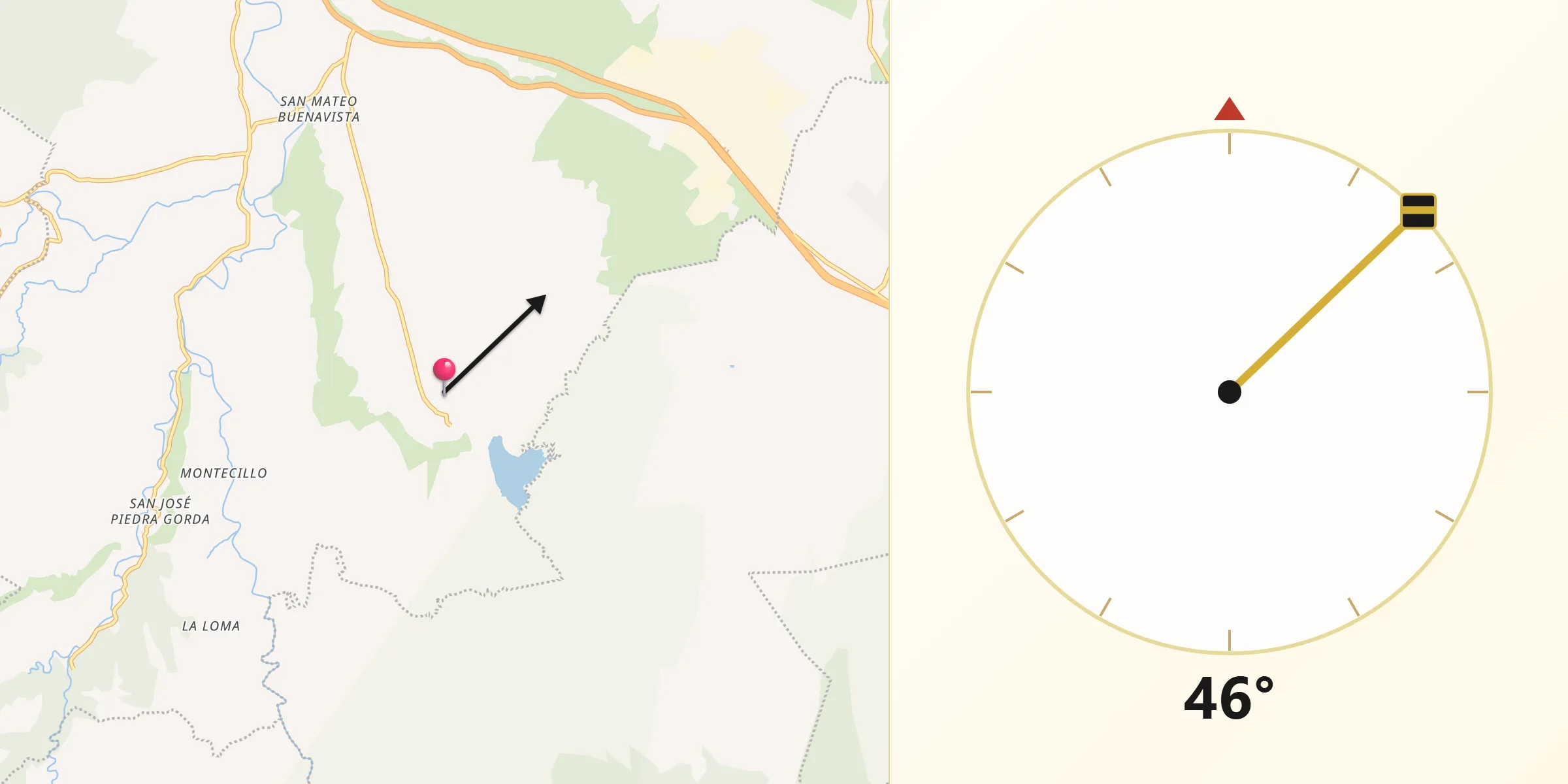 Dirección de la Qibla desde San Buenaventura