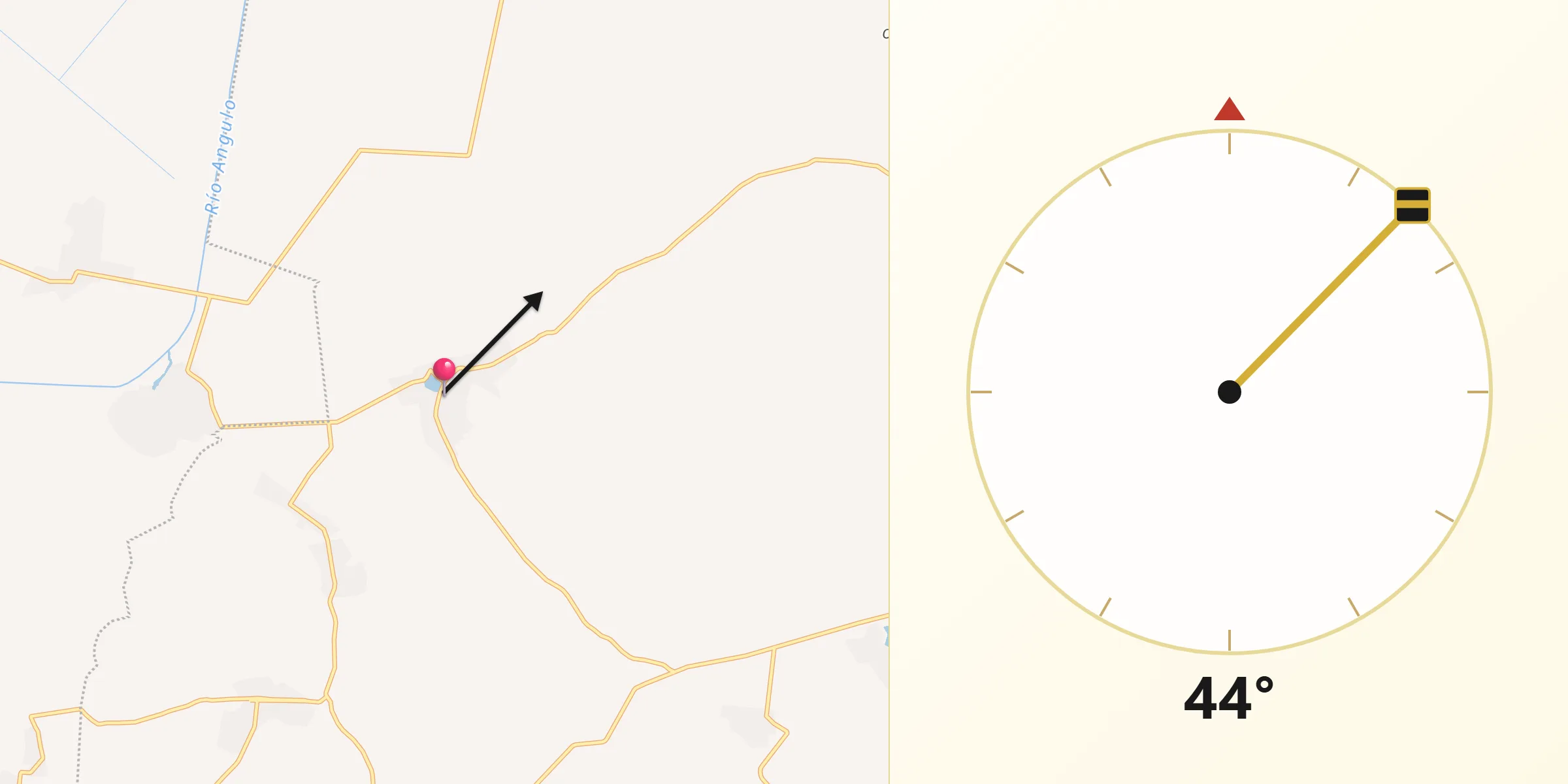 Dirección de la Qibla desde Bellas Fuentes