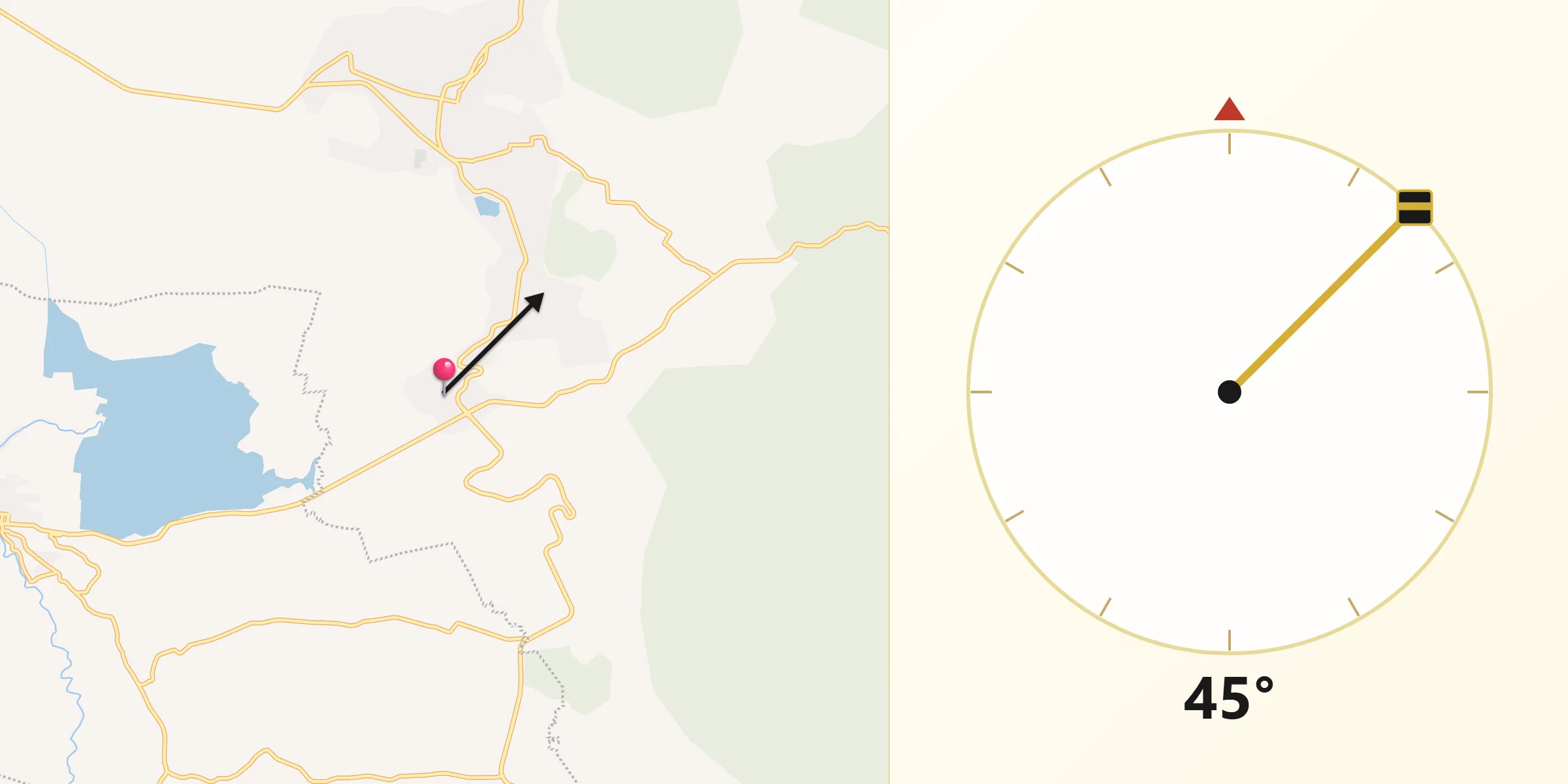 Dirección de la Qibla desde Santa Clara del Tule