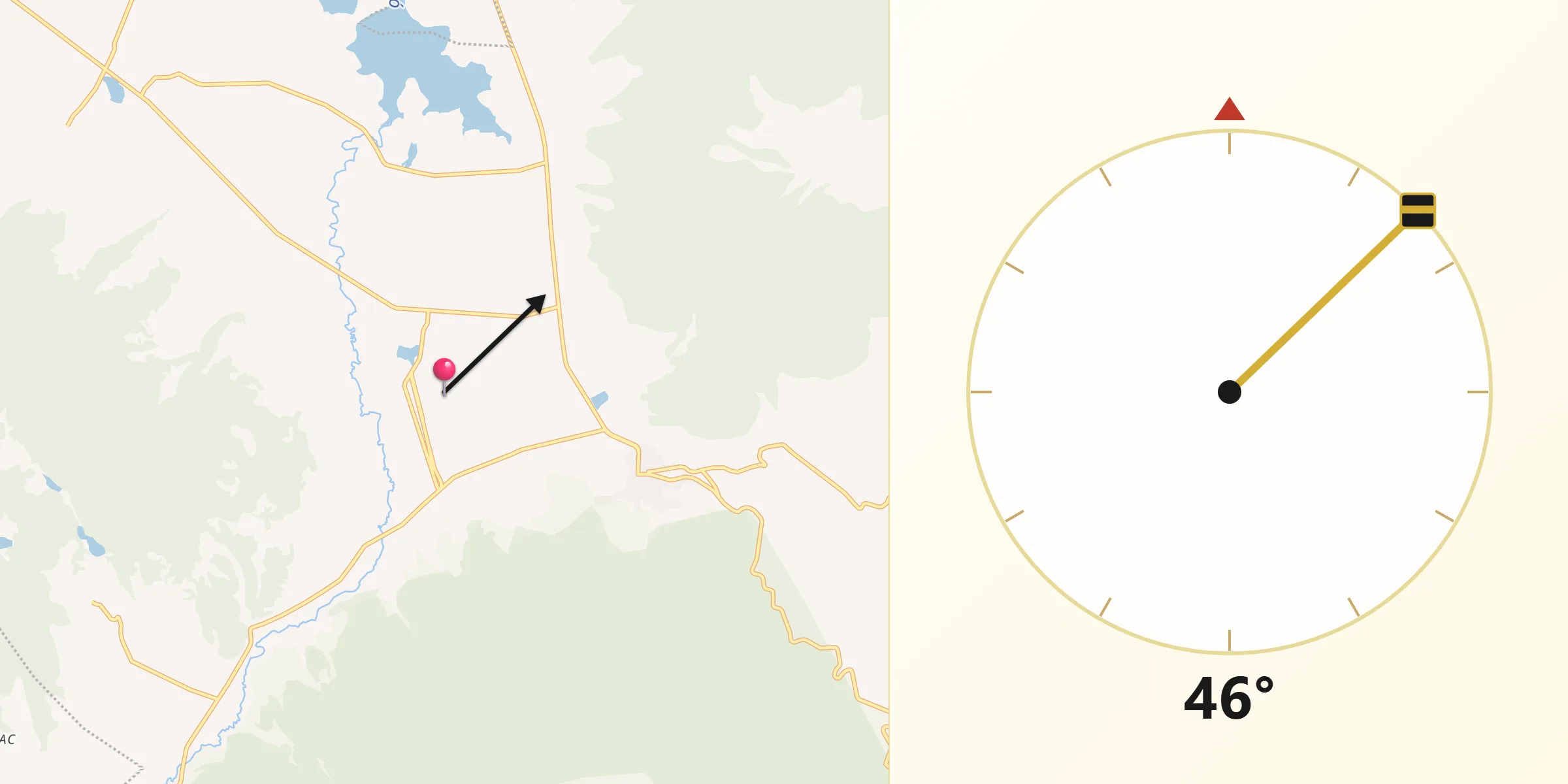 Dirección de la Qibla desde Chapa de Mota