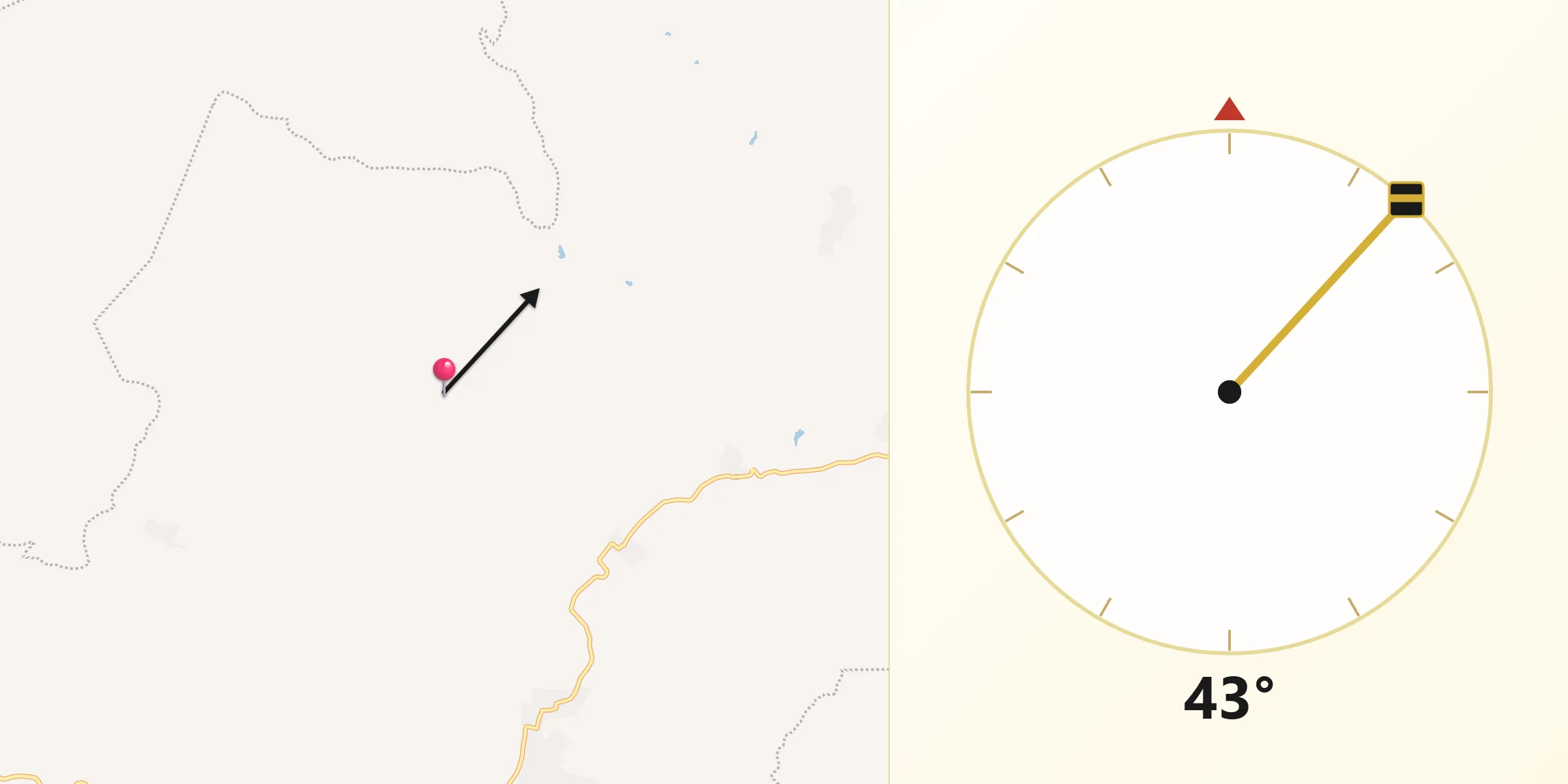 Dirección de la Qibla desde Xochitlán