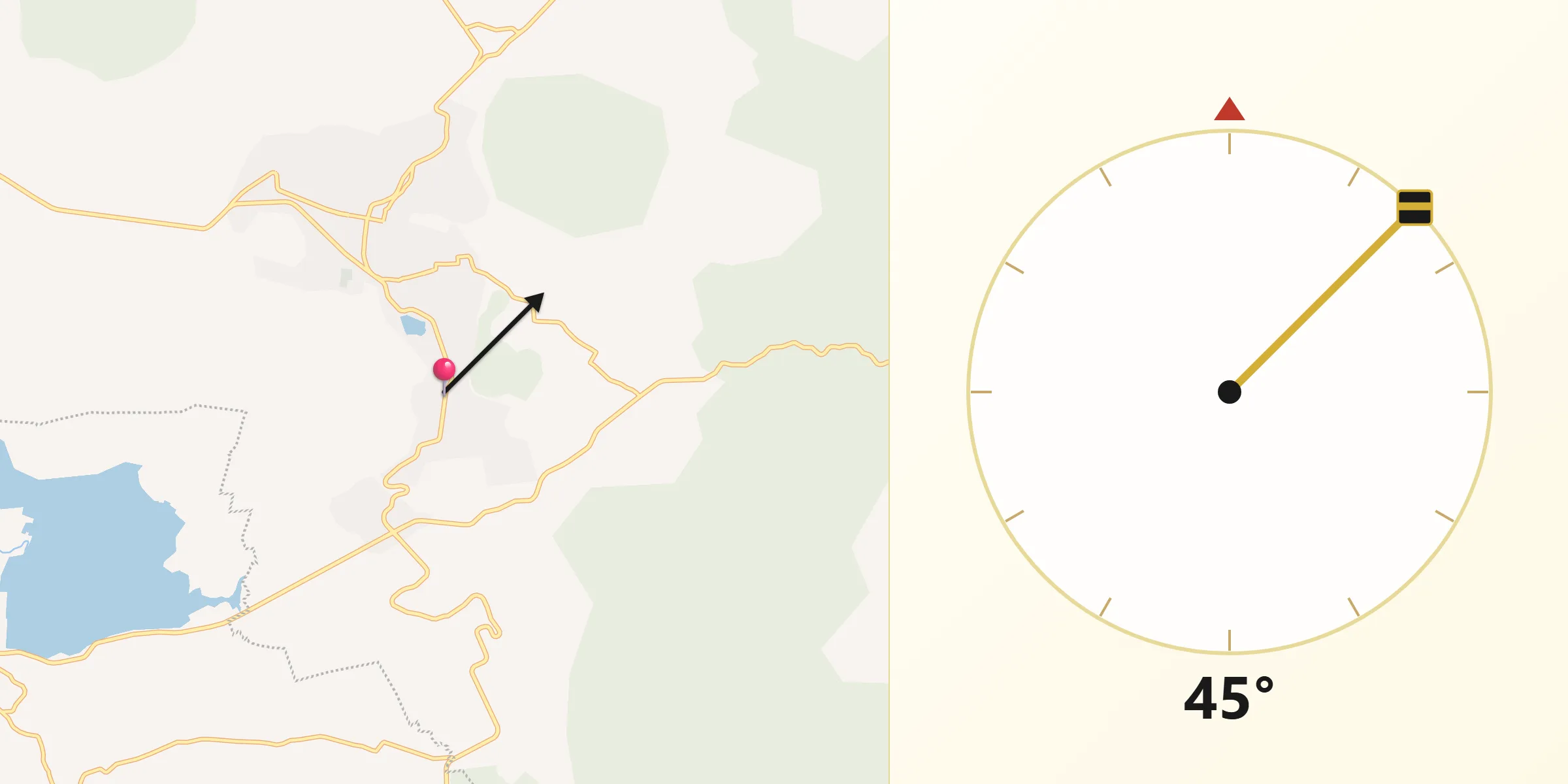 Dirección de la Qibla desde Bocaneo (San Pedro)