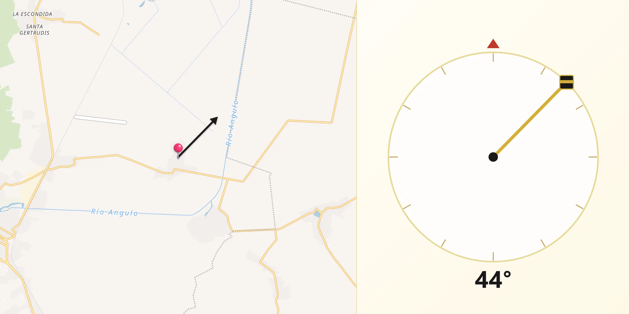 Dirección de la Qibla desde Cantabria