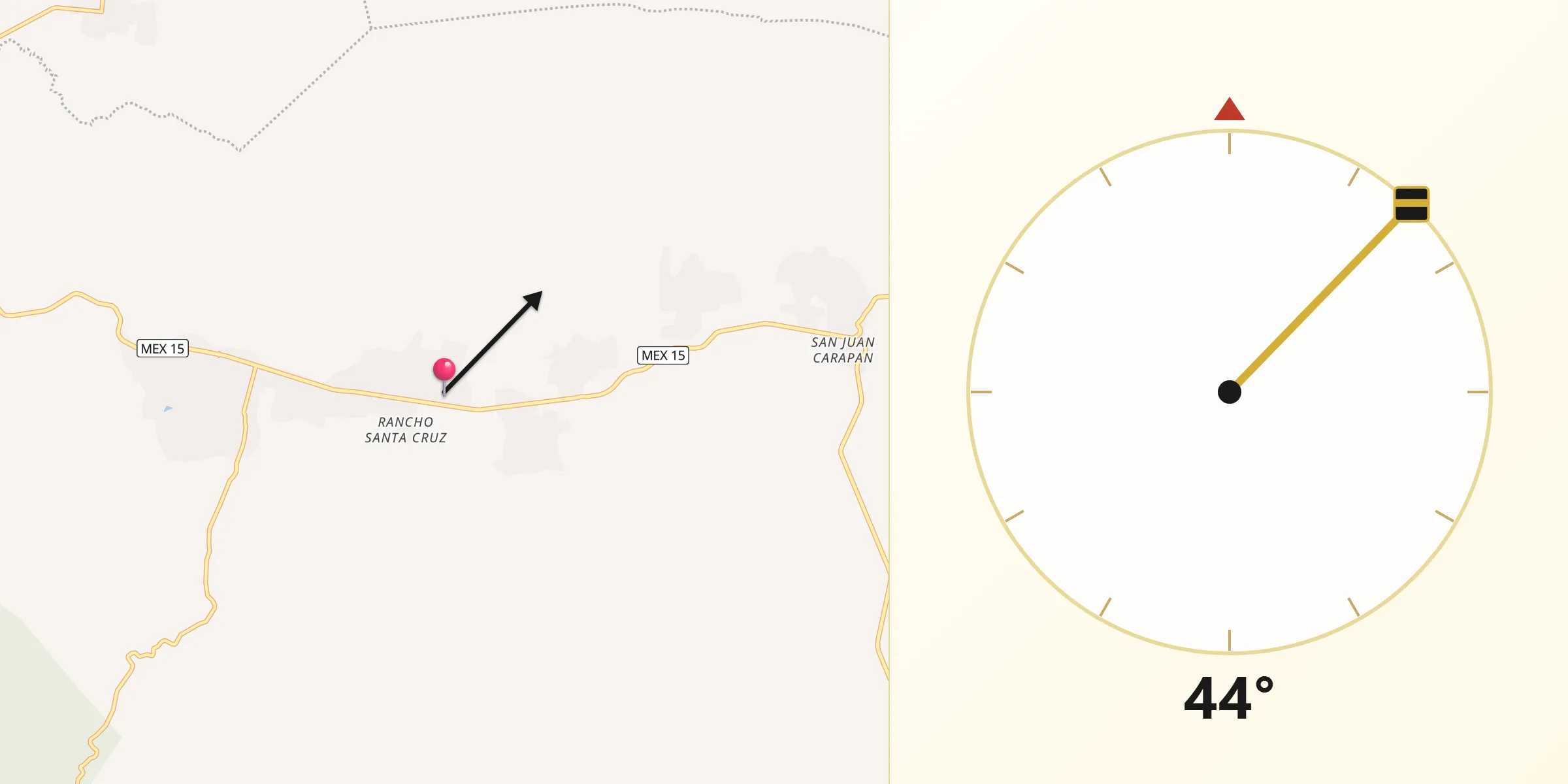 Dirección de la Qibla desde Santo Tomás
