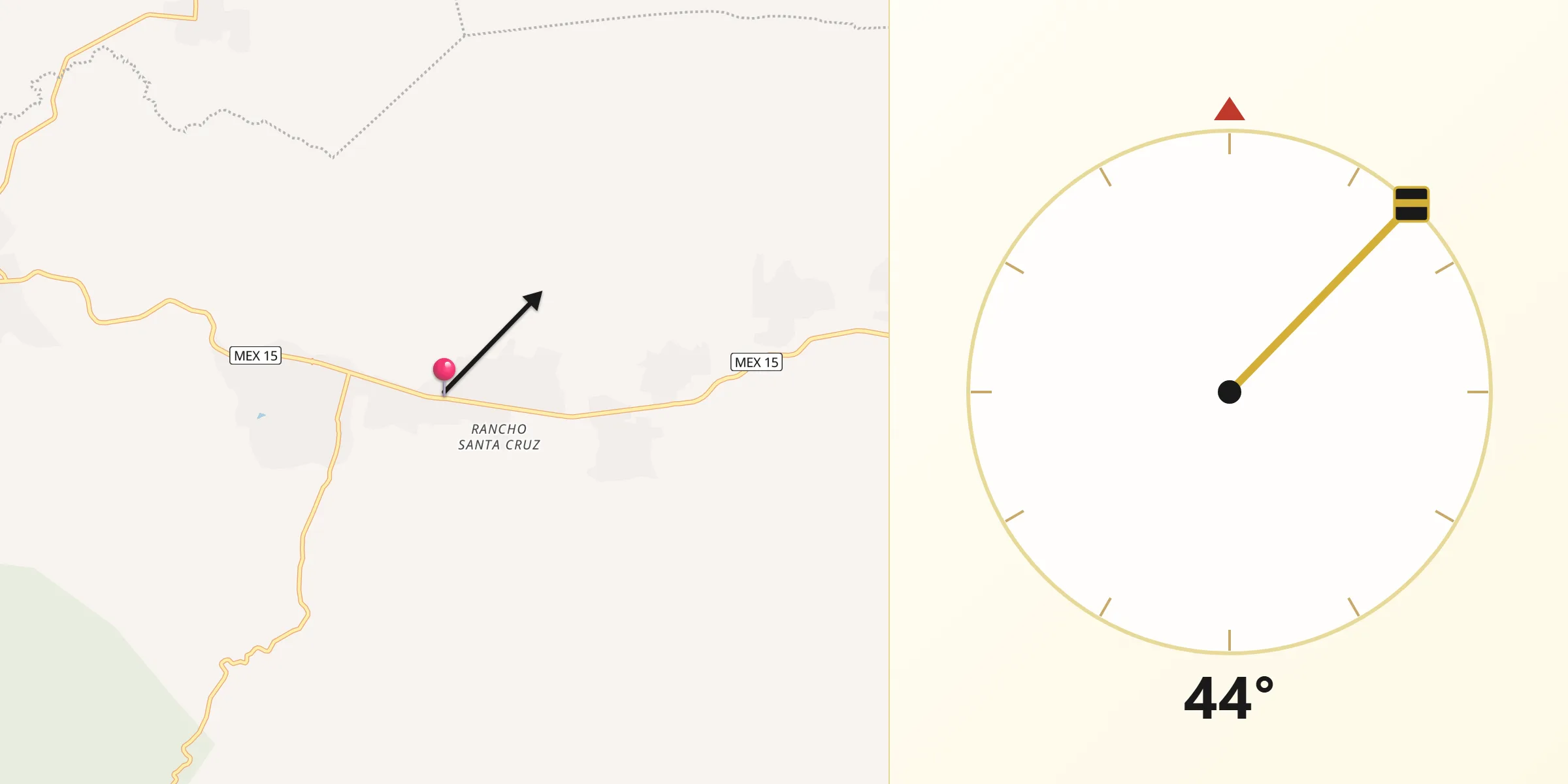 Dirección de la Qibla desde Tanaquillo