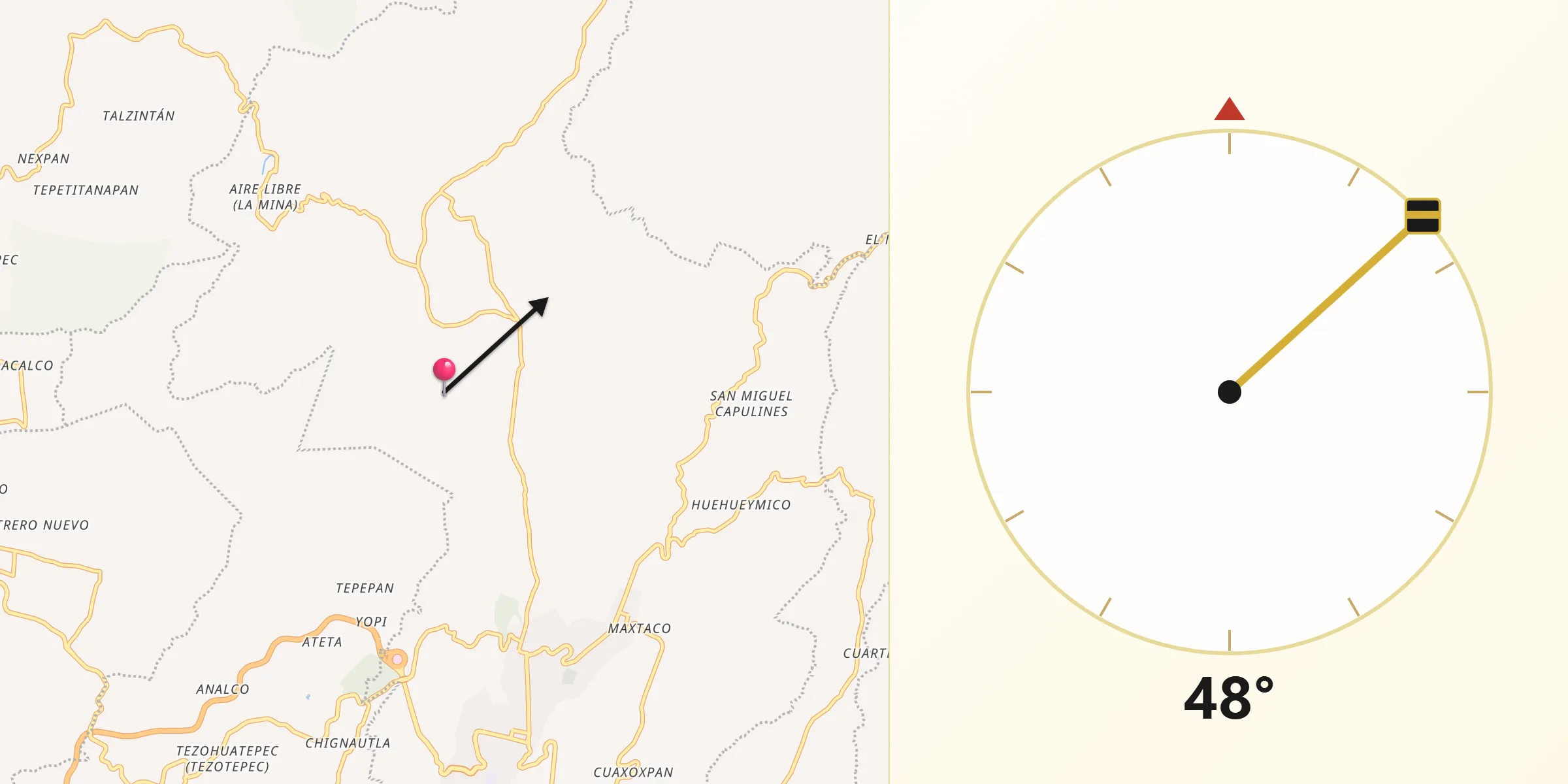 Dirección de la Qibla desde San Sebastián