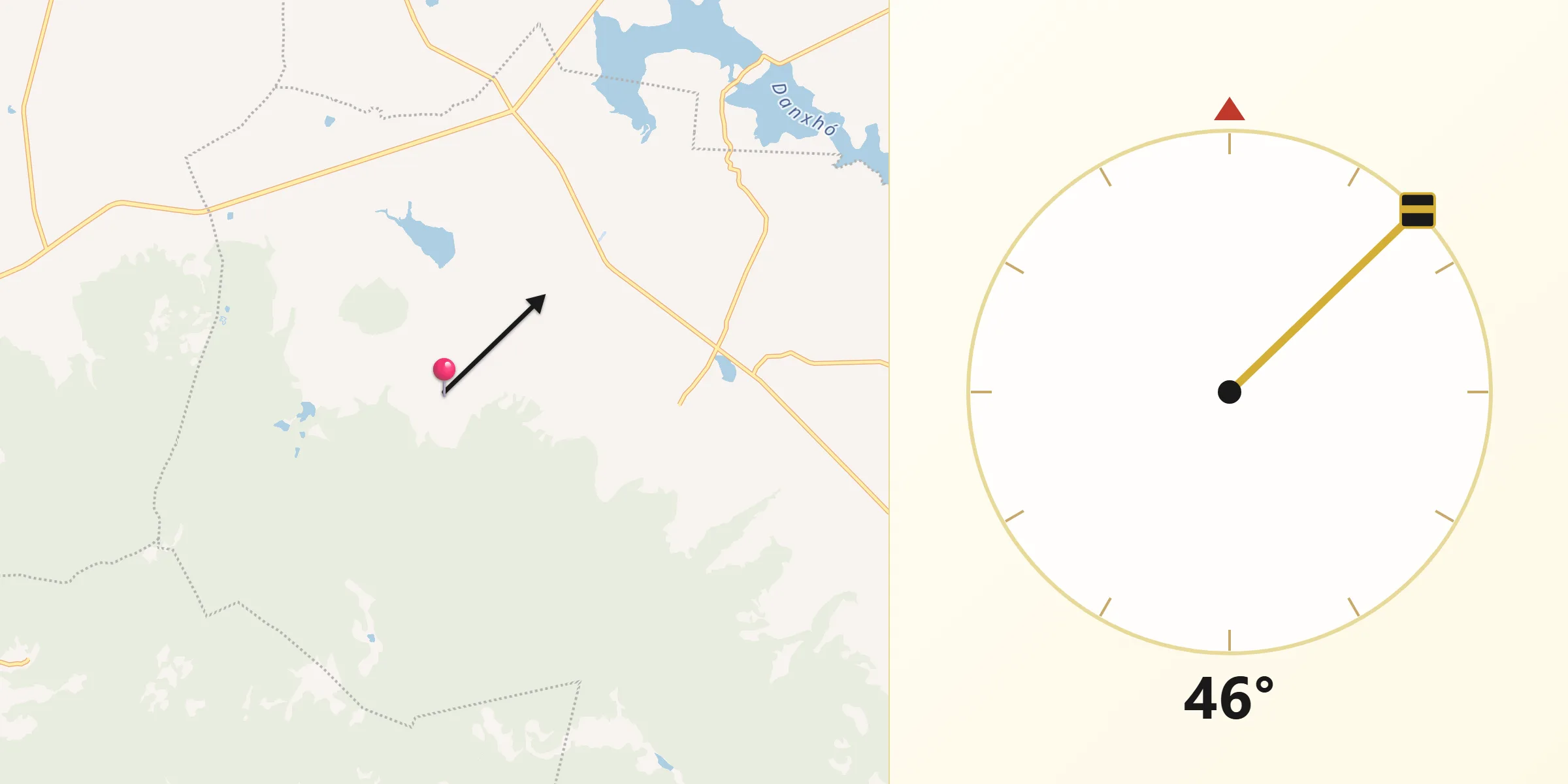 Dirección de la Qibla desde San Juan Tuxtepec