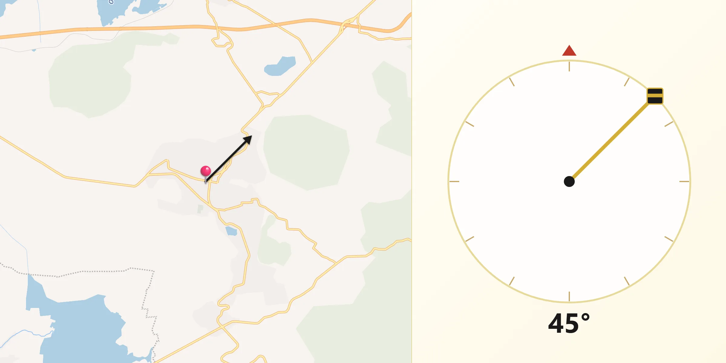Dirección de la Qibla desde Zinapécuaro