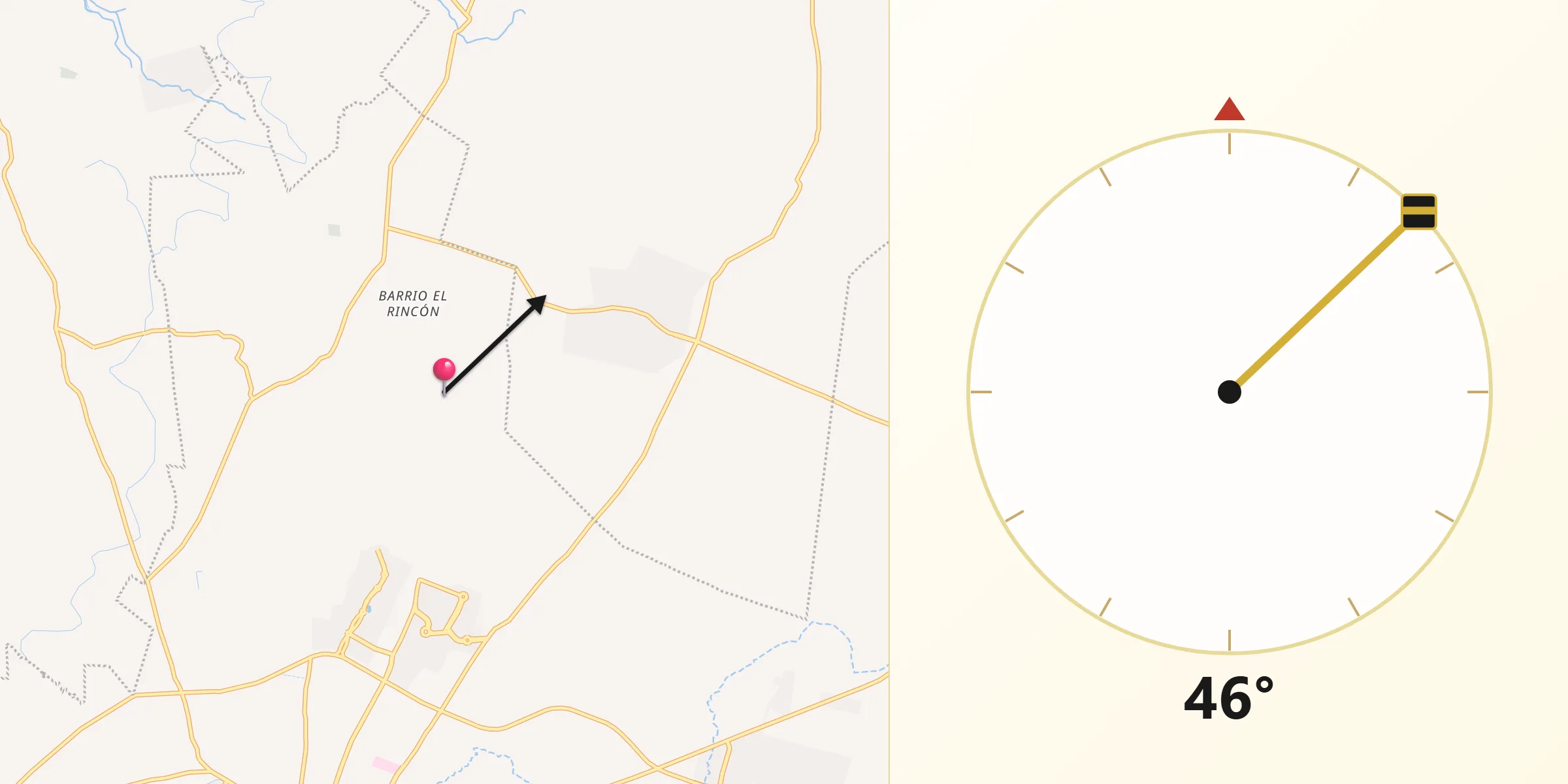 Dirección de la Qibla desde Barrio de España