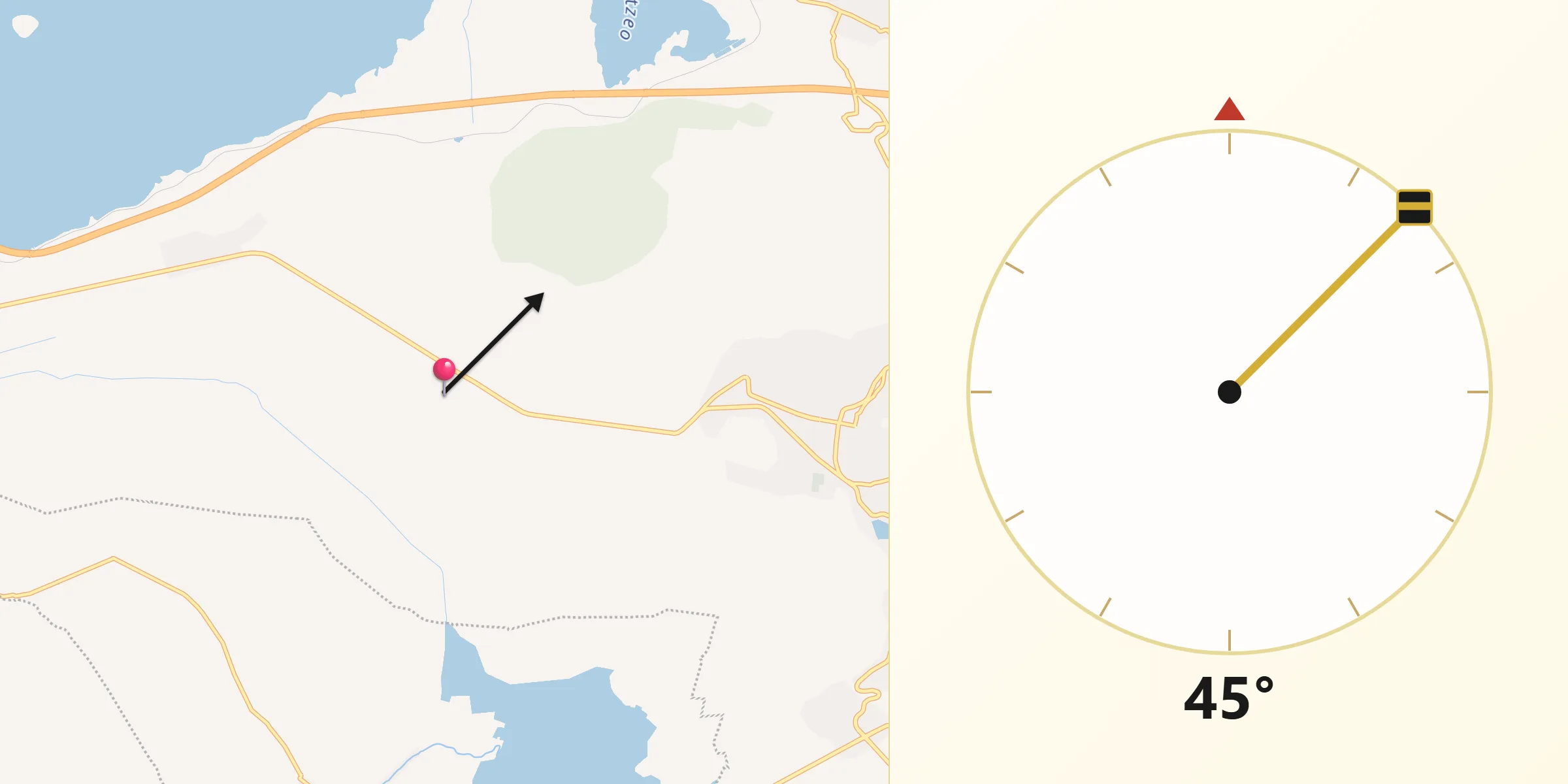 Dirección de la Qibla desde José María Morelos (La Yegüería)