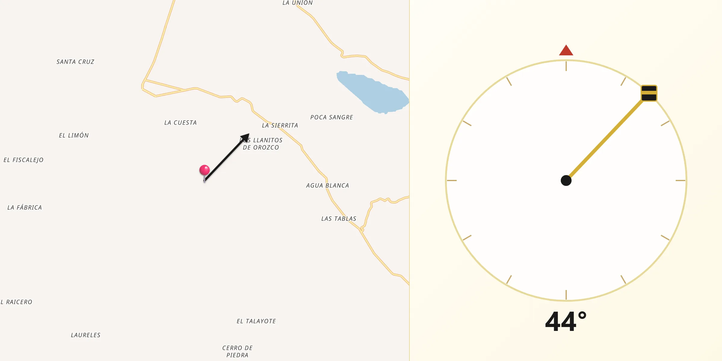 Dirección de la Qibla desde Valle de Juárez