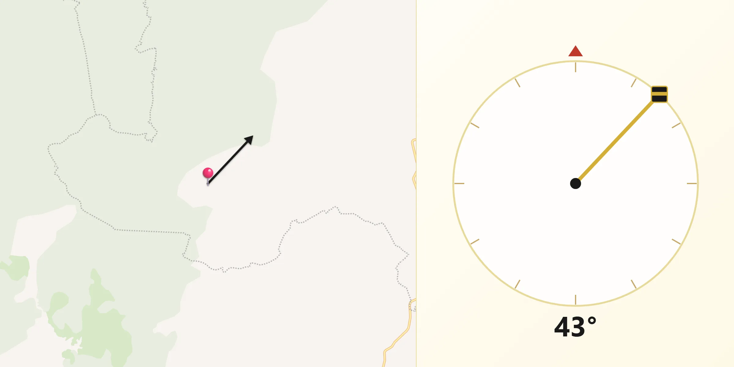 Dirección de la Qibla desde Concepción de Buenos Aires