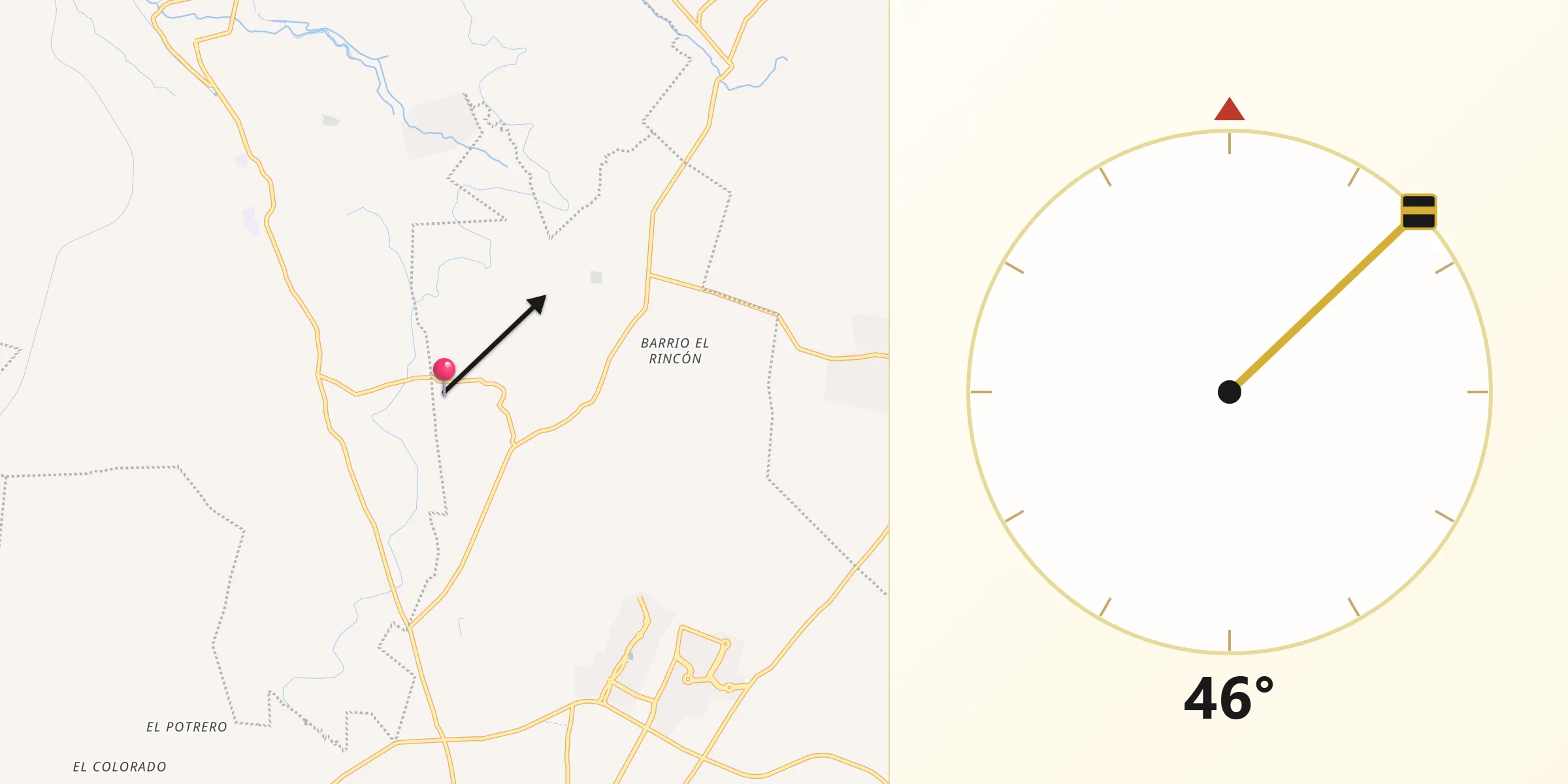 Dirección de la Qibla desde Loma Larga (Barrio de Loma Larga)