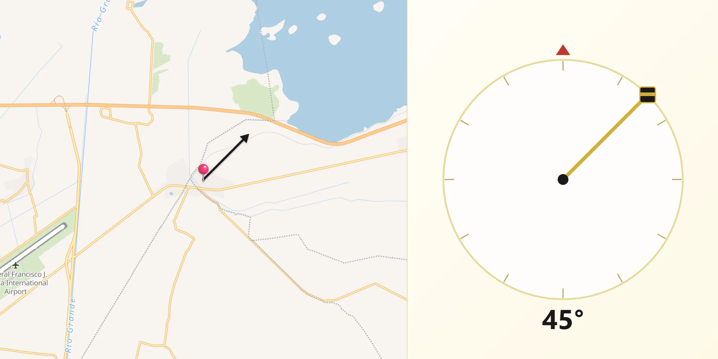 Dirección de la Qibla desde Belisario Domínguez
